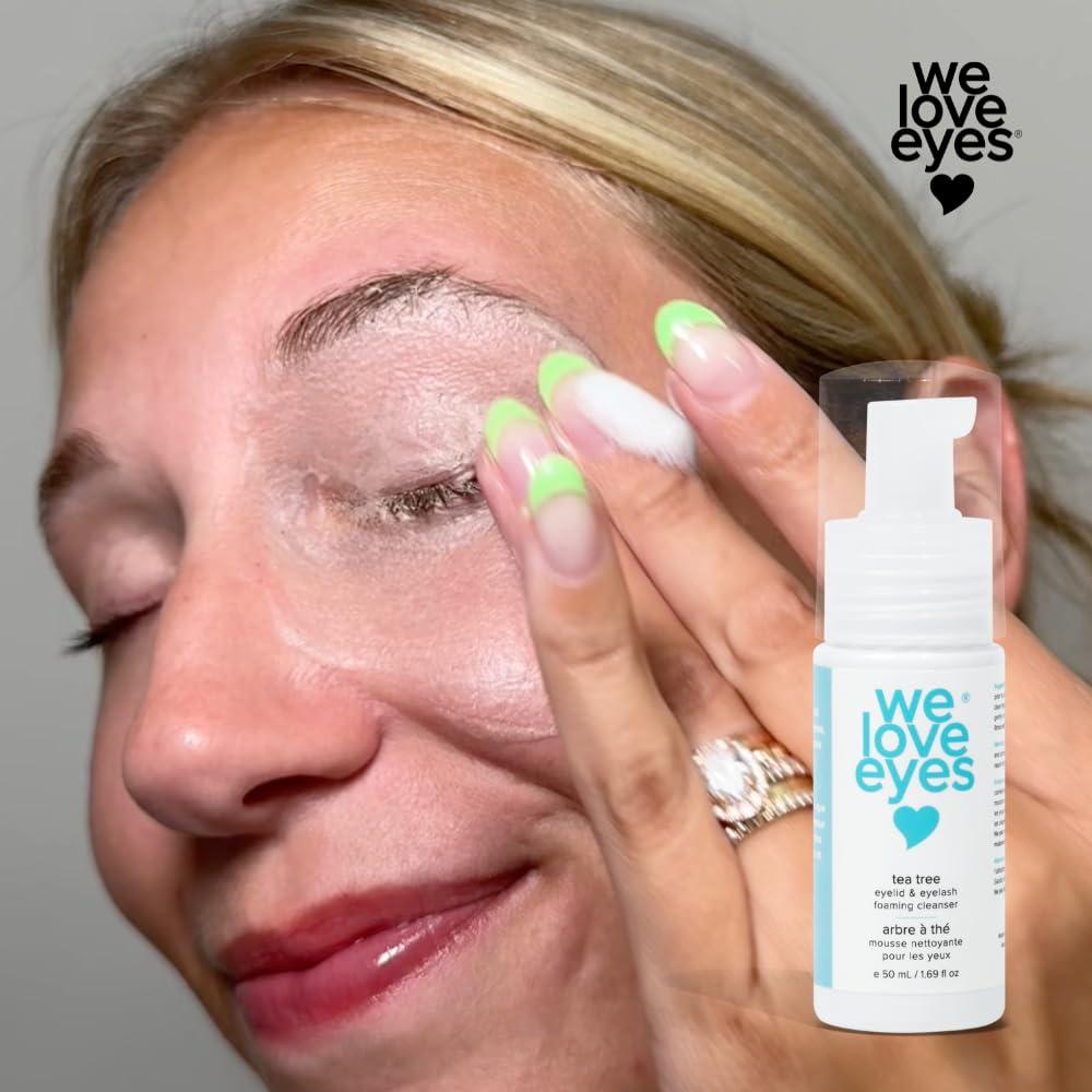 We Love Eyes We Love Eyes: Tea Tree Eyelid Foaming Cleanser - Vegan. All natural. Cruelty free. Safe for false lashes and eyelash extensions.