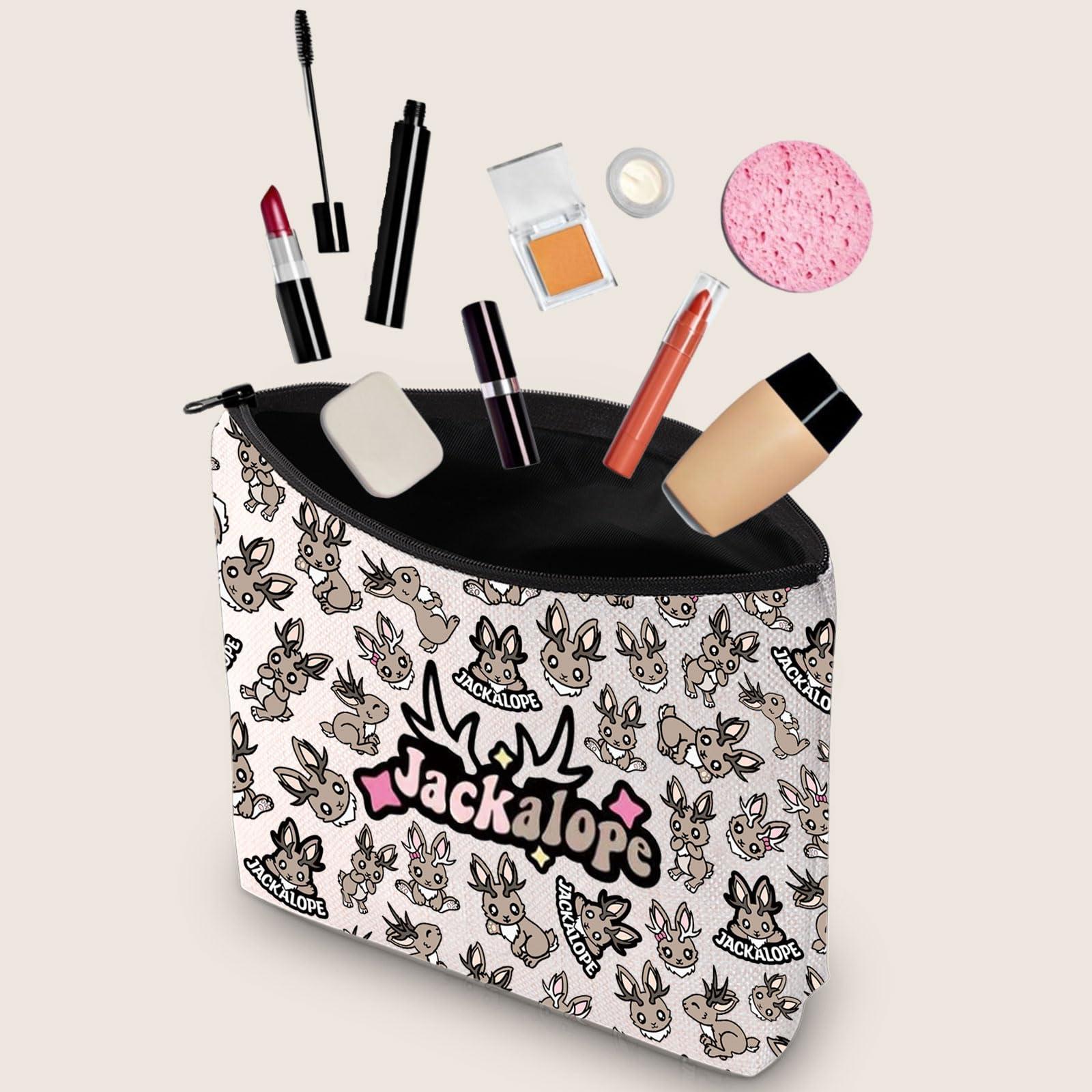 JXGZSO JXGZSO Jackalope Cryptid Cosmetic Bag Cryptozoology Gift Cryptid Creature Gift Mythical Jackalope Makeup Bag Jackalope Lover Gift