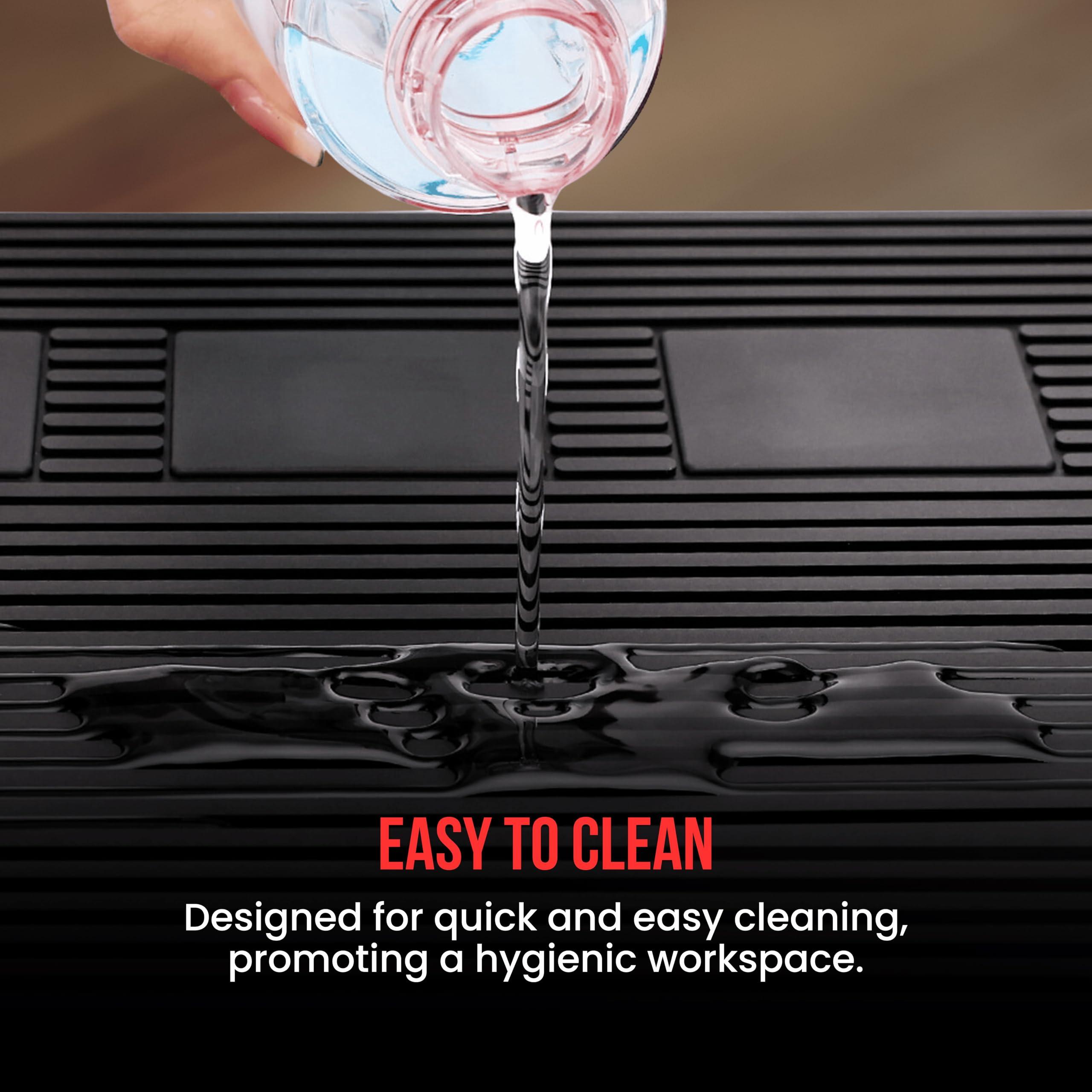 The Shave Factory The Shave Factory Magnetic Station Mat - Organizer Mat, Salon Barbershop Work Station Pads