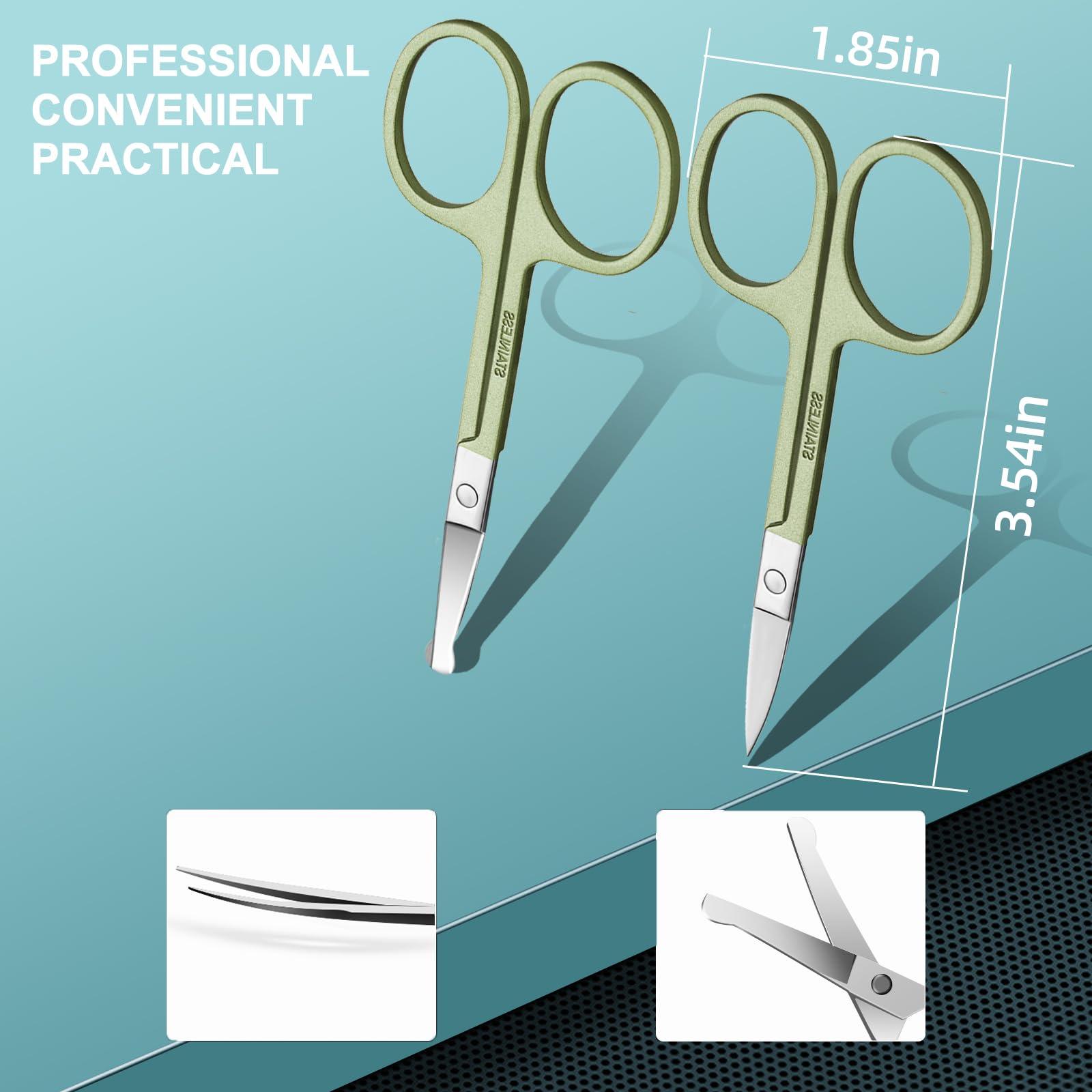 Andrea Manicure kit Personal Care Mens Grooming Kit, 30 in 1 Professional Nails Kit Pedicure Kit, Nail Clippers for Men and Nail Tools Portable Set, with Luxurious Travel Case (Green)