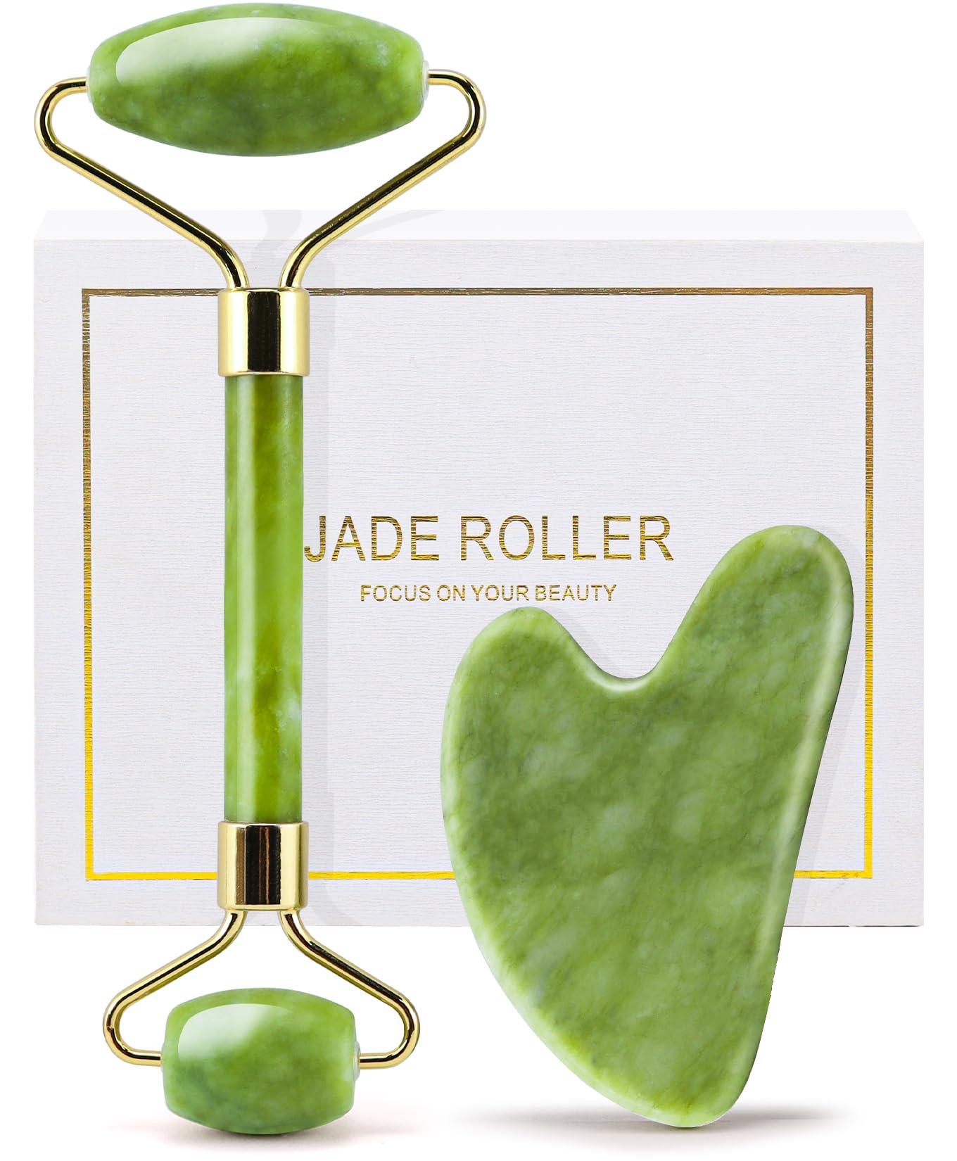 huefull huefull Jade Roller Set & Gua Sha Facial ToolsIce Face Roller for Face Skin Care GiftChristmas Gifts