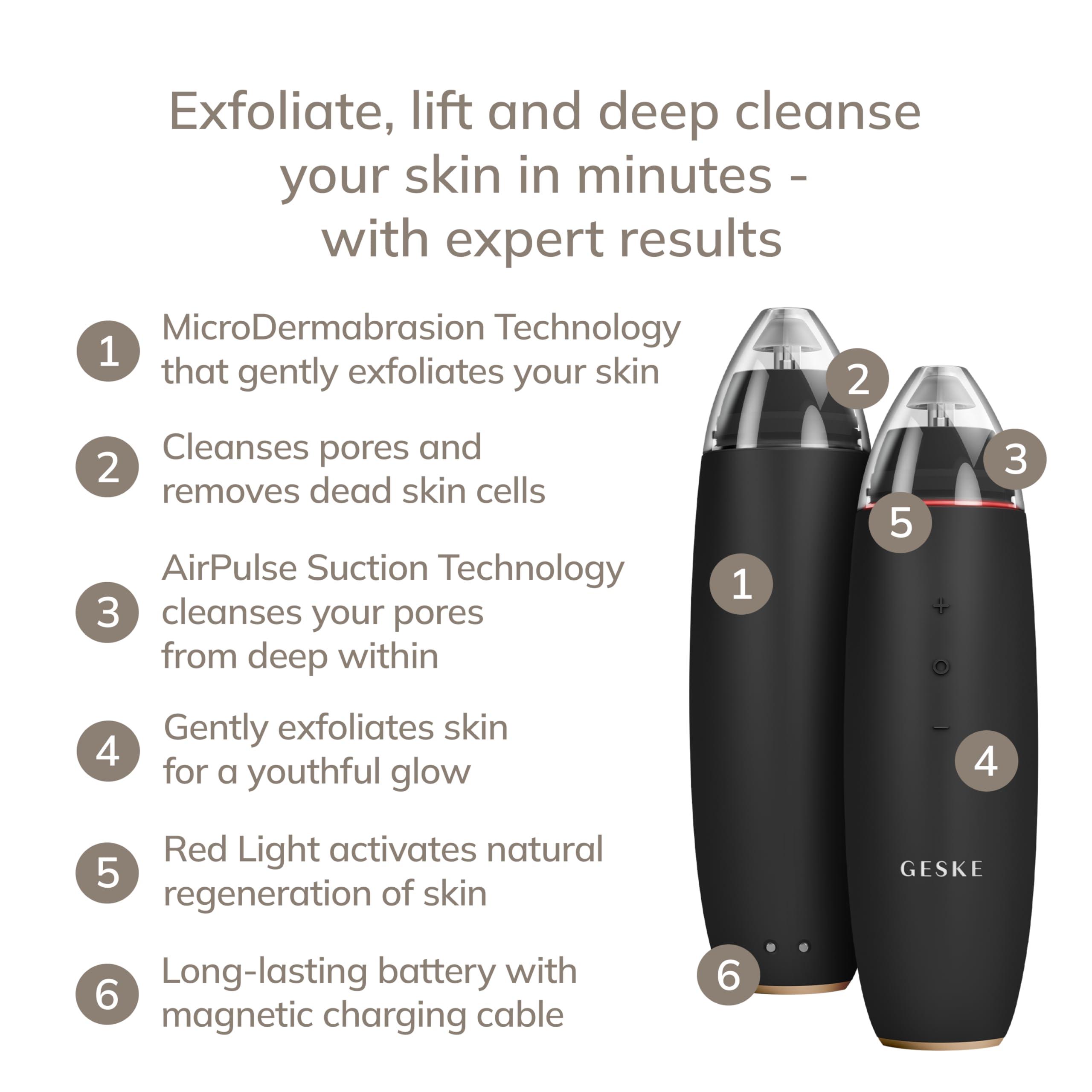 GESKE GESKE SmartAppGuided MicroDermabrasion Blackhead Remover | 7 in 1 | Blackhead Remover | Electric Pore Cleaner | Innovative Vacuum Cup | Beauty Tool | Skin Cleansing Device | Skincare Device