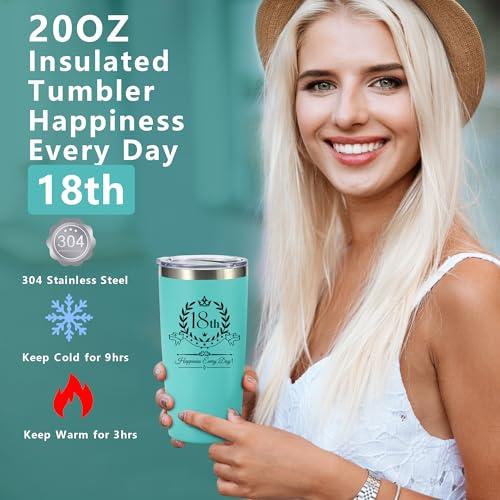 ACAQAUI 18th Birthday Gifts for Girls, 11pcs Unique Gifts for 18 Year Old Girl, 18th Birthday Gift Ideas, Happy 18th Birthday Gifts for Daughter, Sisters, Granddaughter, Cool 18 Birthday Gifts