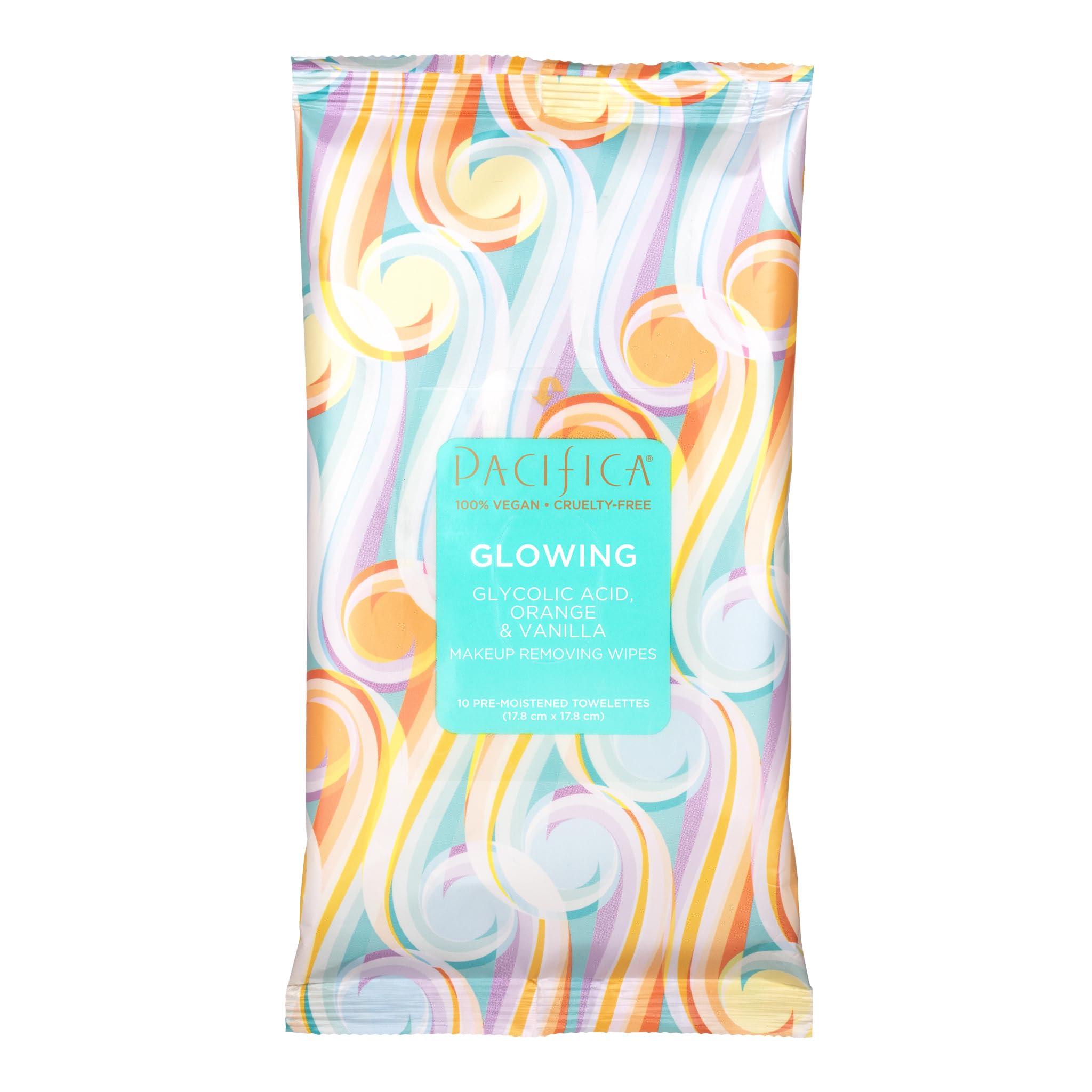 Pacifica Pacifica Makeup Remover Face Wipes - Disposable Daily Face Cleansing Towelettes Wipes -Biodegradable & Eco-Friendly - Organic- Clean Beauty Vegan & Cruelty-Free Dermatologist Tested 10 Count