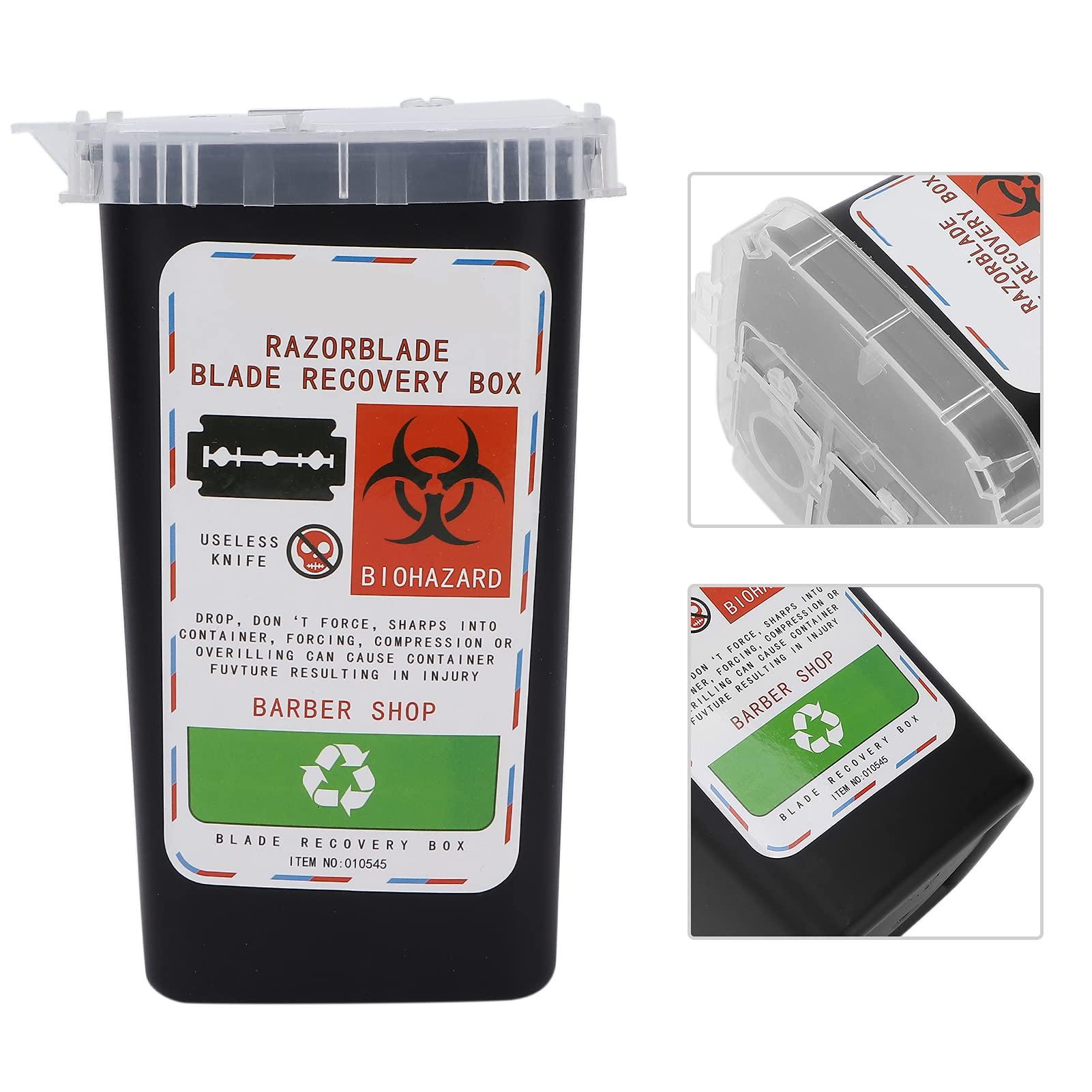 Dioche Disposal Containers Disposal Blade Container Barbershop Hair Salon Shaving Knife Blade Disposal Collect Box Approved for Home and Professional use(Black)