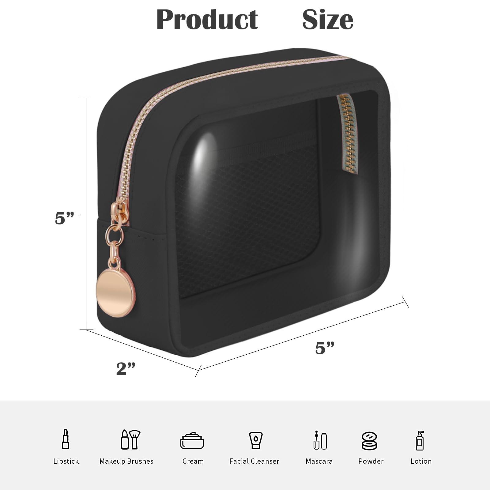 CHICREEN CHICREEN Personalized Initial Clear Bags Set, Clear Cosmetic Bags,Make Up Pouches, Clear Pouch for Organization, Clear Toiletry Travel Bag,Gifts for Women