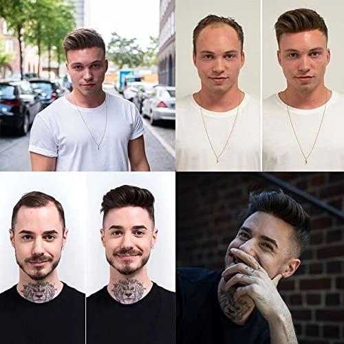 YANAHAIR YANAHAIR Toupee for Men men hair pieces Mens Hollywood Toupee Human Hair Replacement System 100% European Real Human Prosthesis Hair System Fine French Lace with PU Around (#1B Off Black, 8x10)