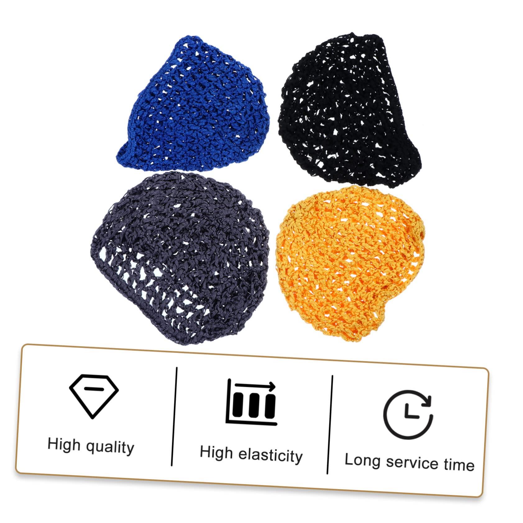 PACKOVE PACKOVE 4pcs Mesh Hair Net Heavy Duty Sleep Hair Net Bonnet Mesh Wig Cap Crochet Hair Nets for Women Hat Wig Nets Silk Wrap Hair Net Hair Net for Wig Net Hair Cap Durag Fabric