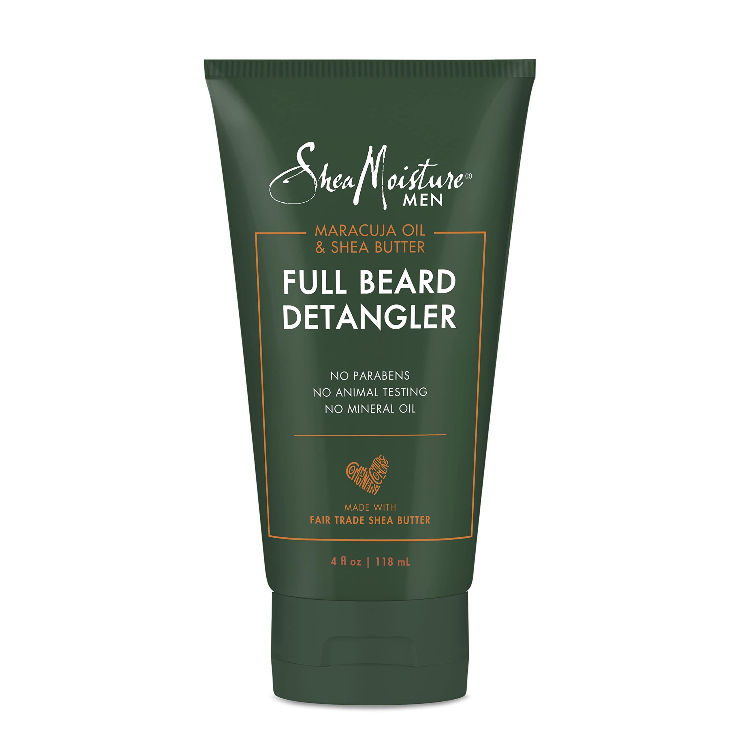 SheaMoisture Shea Moisture Mens Full Beard Detangler, All Natural ingredients, Maracuja Oil & Shea Butter, Soften Hair & Ease Out Knots for a Scuff-Free Beard, 4 Ounce