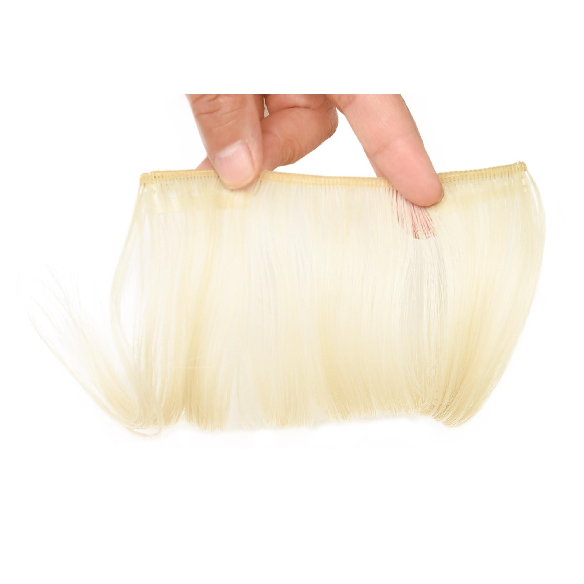 Meiverah Meiverah Fluffy Curly Bangs Hairpieces, Synthetic hair Natural False hairpiece For Women Clip In Bangs Fake Fringe (1 Piece Blonde)