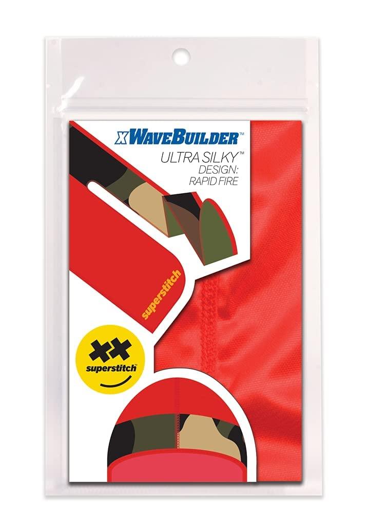Superstitch Superstitch Supersilky Ultra Silky Durag x Wavebuilder | 30+ Styles Premium Designer Durags for Men | 360 Waves | Red and Camo (Rapid Fire)