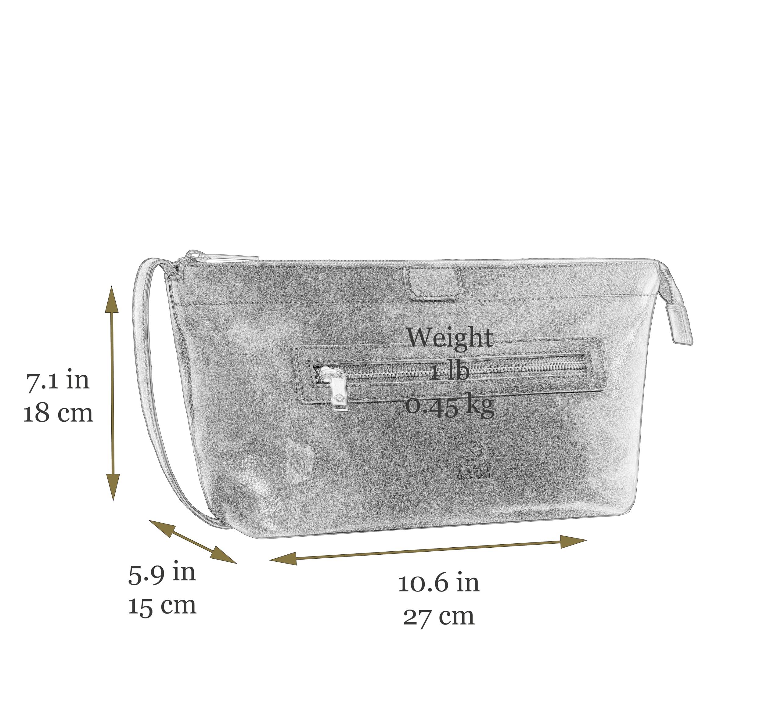 Time Resistance Time Resistance Leather Toiletry Bag - Dopp Kit, Full-grain Leather Cosmetic Case, Wash Bag (Black)