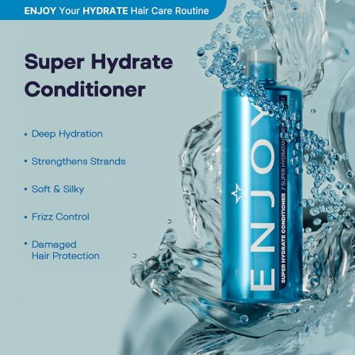 Enjoy ENJOY Hair Care Super Hydrate Conditioner, Hair Conditioner For Damaged Hair, Conditioner Curly Hair Products, Sulfate Free, Gluten Free, Paraben Free - 10.1 Fl Oz