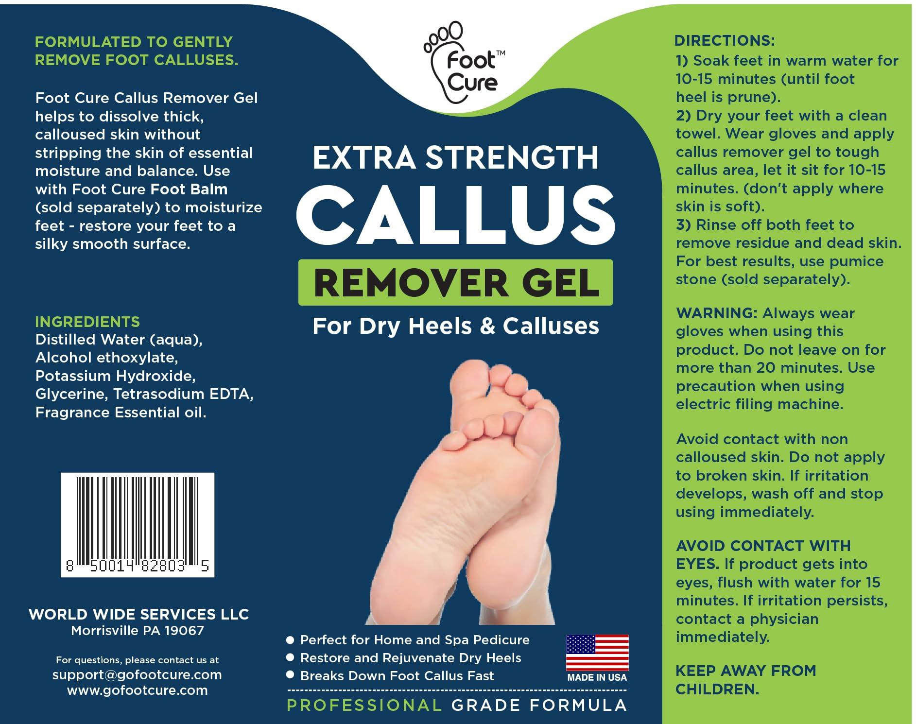 FOOT CURE Tea Tree Oil Foot Soak with Epsom Salt Callus Remover for Feet with Extra Strength Gel & Foot Pumice Stone Set - Easy Way to Remove Hard Calluses & Dead Skin Build-Up - Professional at-Home Foot Care