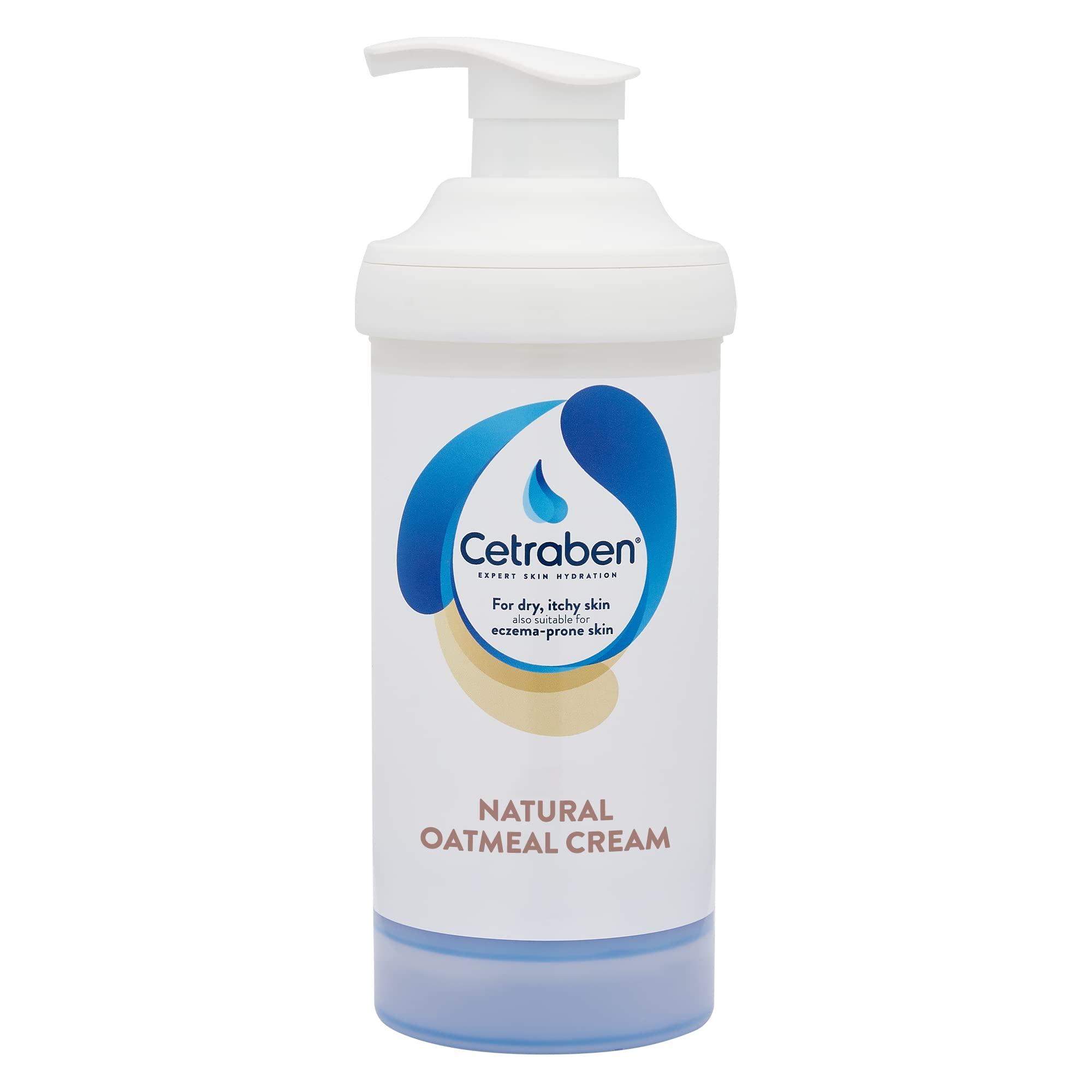 Cetraben Cetraben Natural Oatmeal Cream, for Dry, Sensitive & Eczema-Prone Skin, Provides 24 Hour Hydration, Soothing, Lightweight and Quick Drying, for Daily use on The Body and Face, 1 x 475g