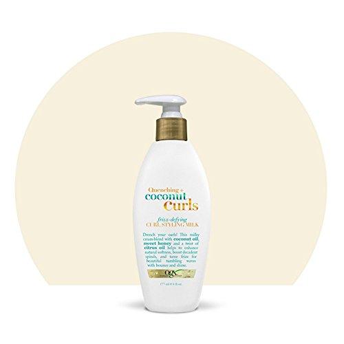 OGX Organix Quenching Plus Coconut Curls Frizz-Defying Curl Styling Milk, 6 Fluid Ounce