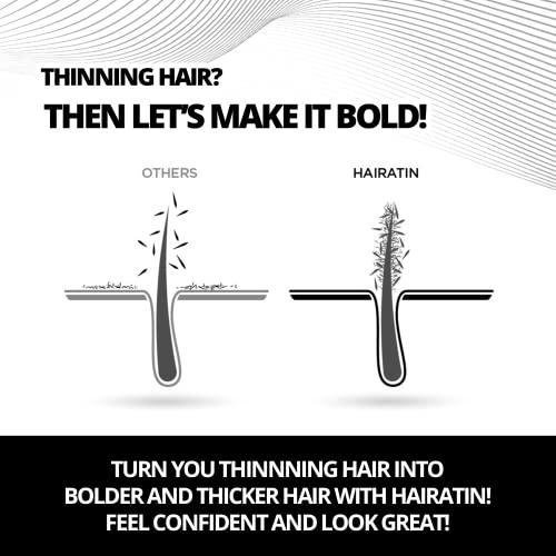 HAIRATIN BY RE-EVOLUTION HAIRATIN Building Fibers for Thinning Hair, Gray, 28G - Achieve Fuller, Natural Looking Results, Instantly Conceals Hair Loss in 10 Seconds, Thickener & Bald Spot Cover Up for Men & Women