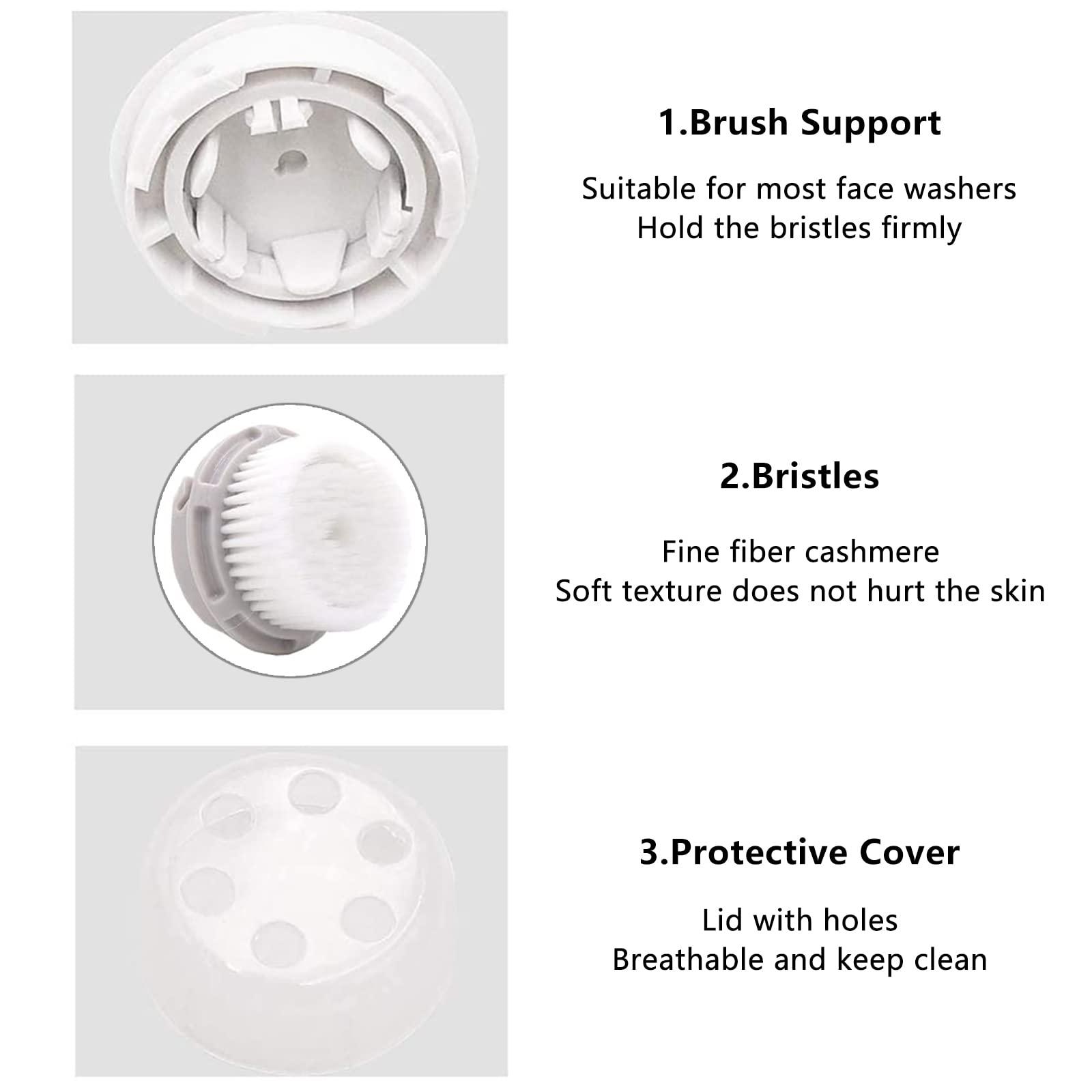 Yearonan Clarisonic Radiance Compatible Replacement Facial Brush Head, Deep Pore Cleansing Brush Head, Compatible with Mia 1, Mia 2, Mia Fit, Alpha Fit, Smart Profile Uplift and Alpha Fit X, 4 Pack