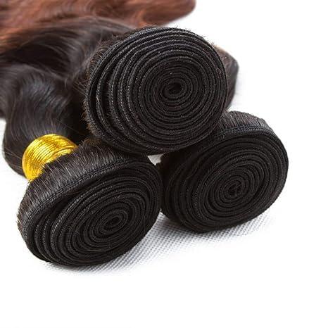 Niciitysi 26 28 30 inch Brown Human Hair Bundles 1B30 Brown Body Wave Bundles Two Tone Brazilan Black Root To Brown Bundles Human Hair Weave Virgin Remy Hair Extensions Double Weft 1B/30 Bundles Human Hair