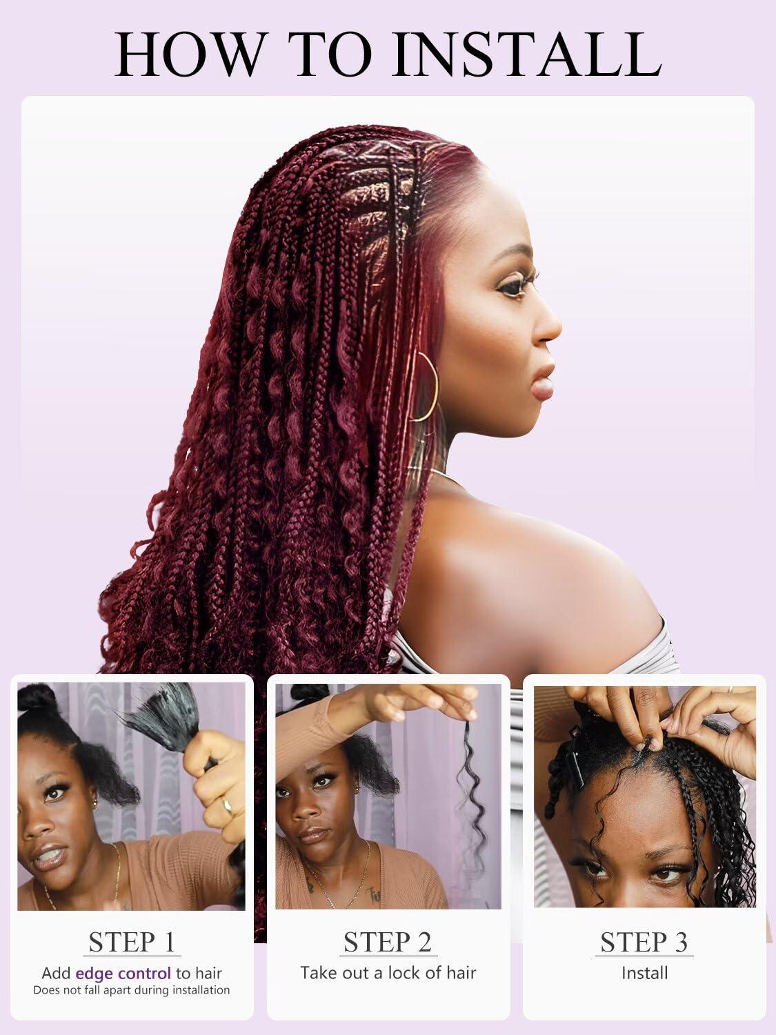 peekaboo Human Braiding Hair 1 Bundle 50g 20 Inch Deep Water Wave Bulk Human Hair for Braiding No Weft 10A Brazilian Virgin Curly Human Hair Extensions for Boho Braids Wet and Wavy Red Burgundy Braiding Hair