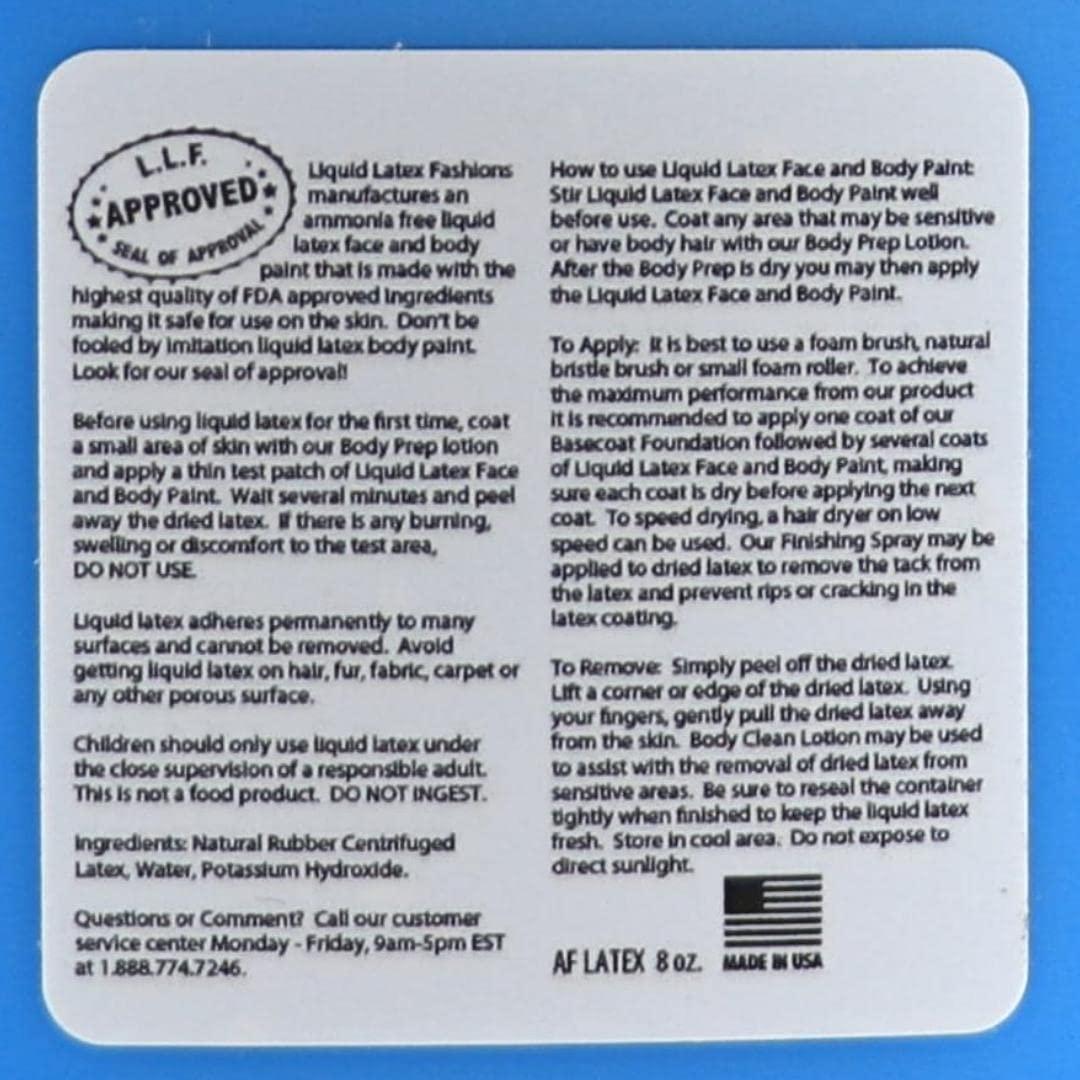 Liquid Latex Fashions Blue 8 Oz - Liquid Latex Face and Body Paint, Blue Smurf Cosplay, Ideal for Halloween Costume, Parties, Theater, Special Effects!