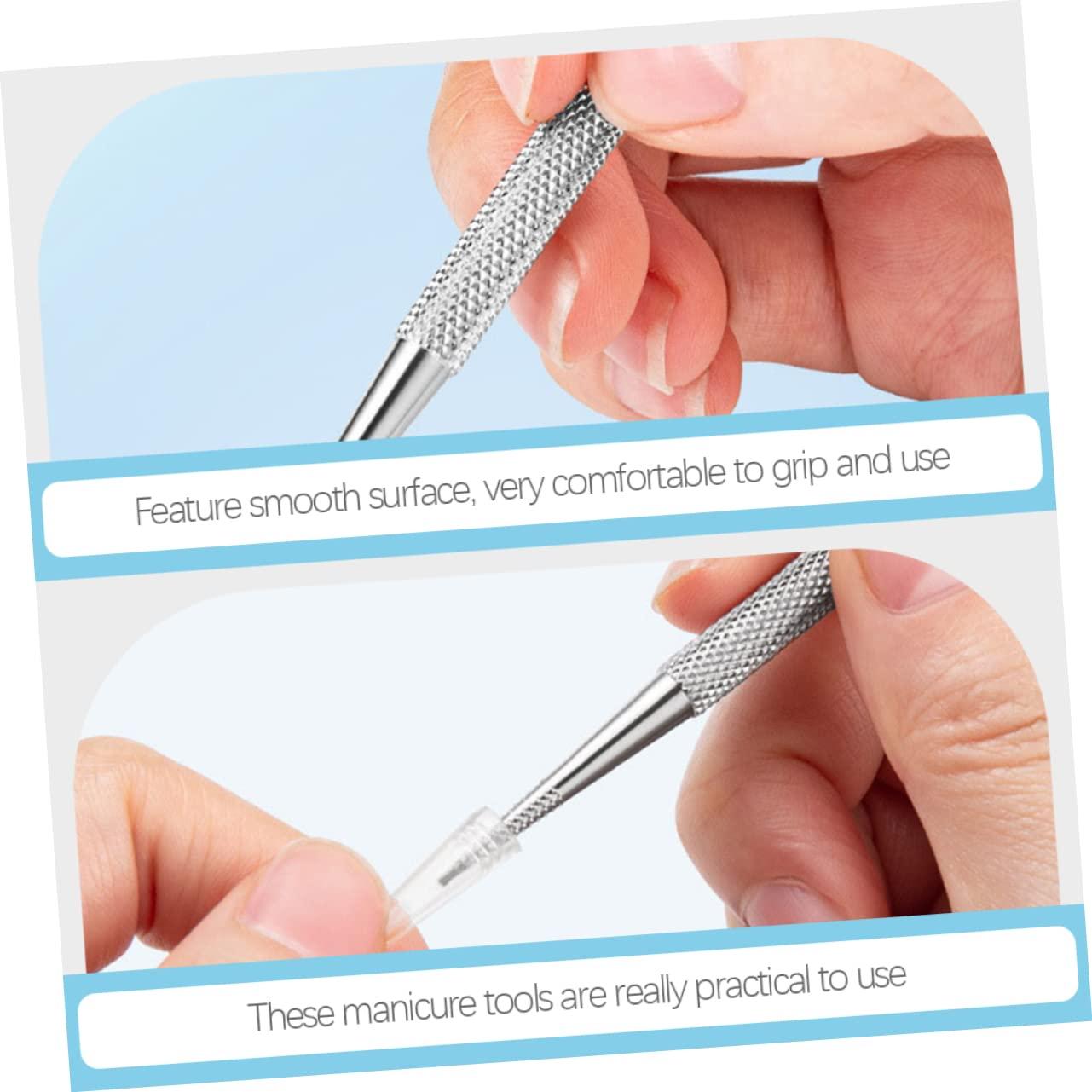 Healeved Healeved Professional Manicure Set 4pcs Cuticle Pusher Stainless Steel Nail Care Tools for Home Salon