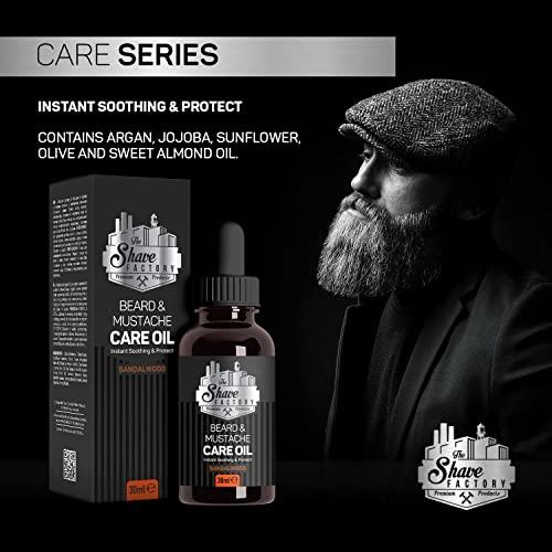 the shave factory the shave factory Beard&Mustache Care Oil with Sandalwood - Product For Professional Barbers and Traditional Shaving & Grooming Enthusiasts (30 ml(1 fl. oz))