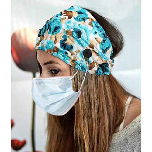 Bohend Bohend Boho Button Headbands Wide Stretchy Daily Use Hair Band Headwear Sport Athletic Yoga Gym Hair Accessories for Women and Girls(3pcs) (K)