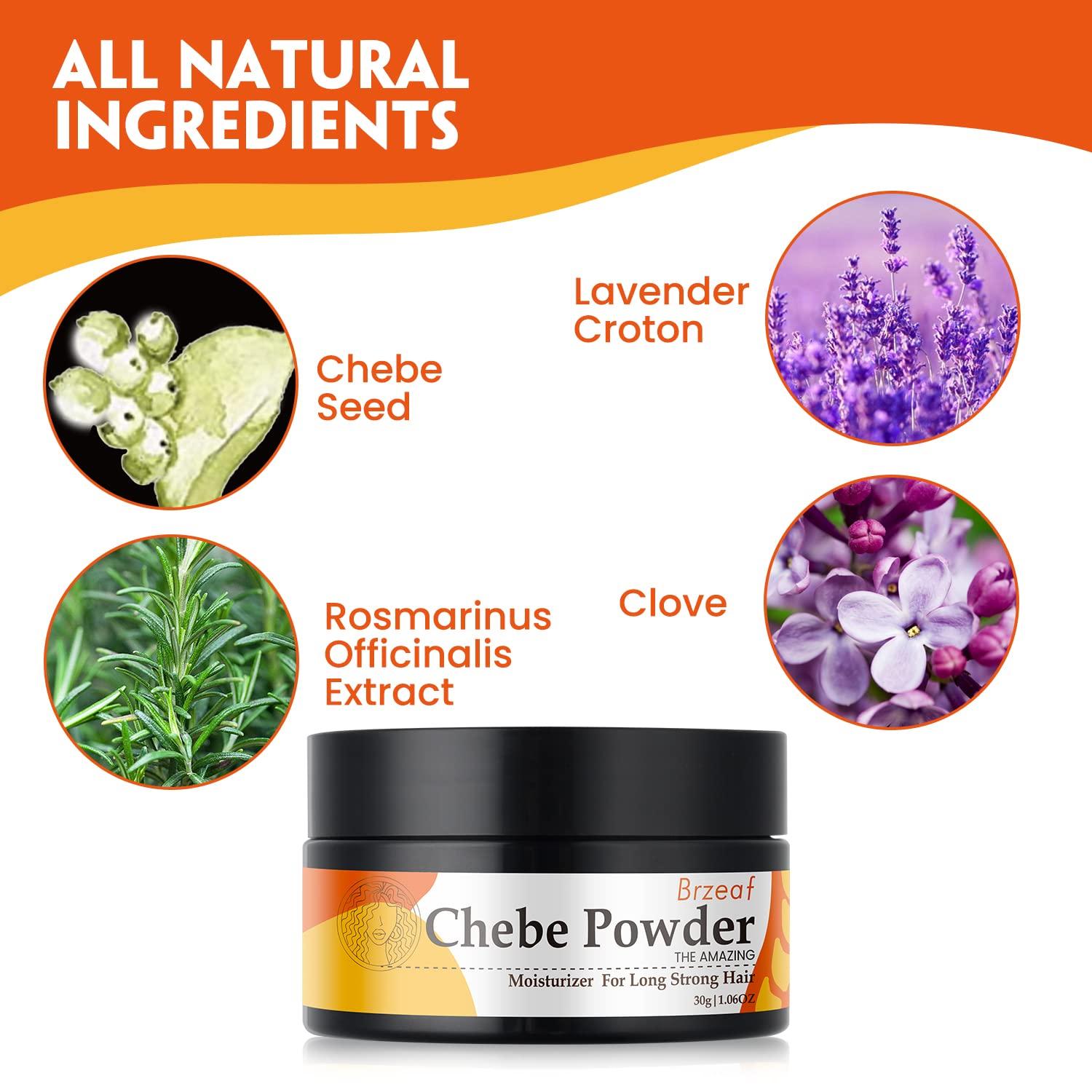 Brzeaf Brzeaf African Organic Chebe Powder Promotes Hair Growth - Super Moisturizing, Deter Hair Breakage & Deep Conditioning - 100% Natural ingredients