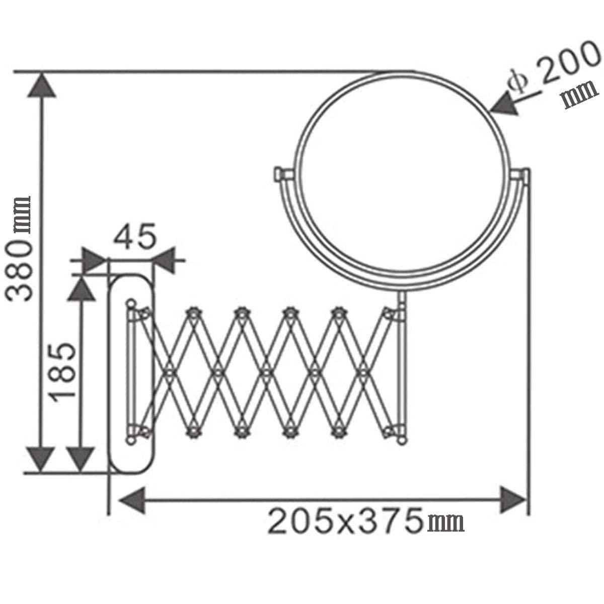 GANGEV GANGEV Makeup Mirror Wall Mounted 10x Magnification, Round Make Up Mirror 8 Inch Wall Mounted Shaving Mirror