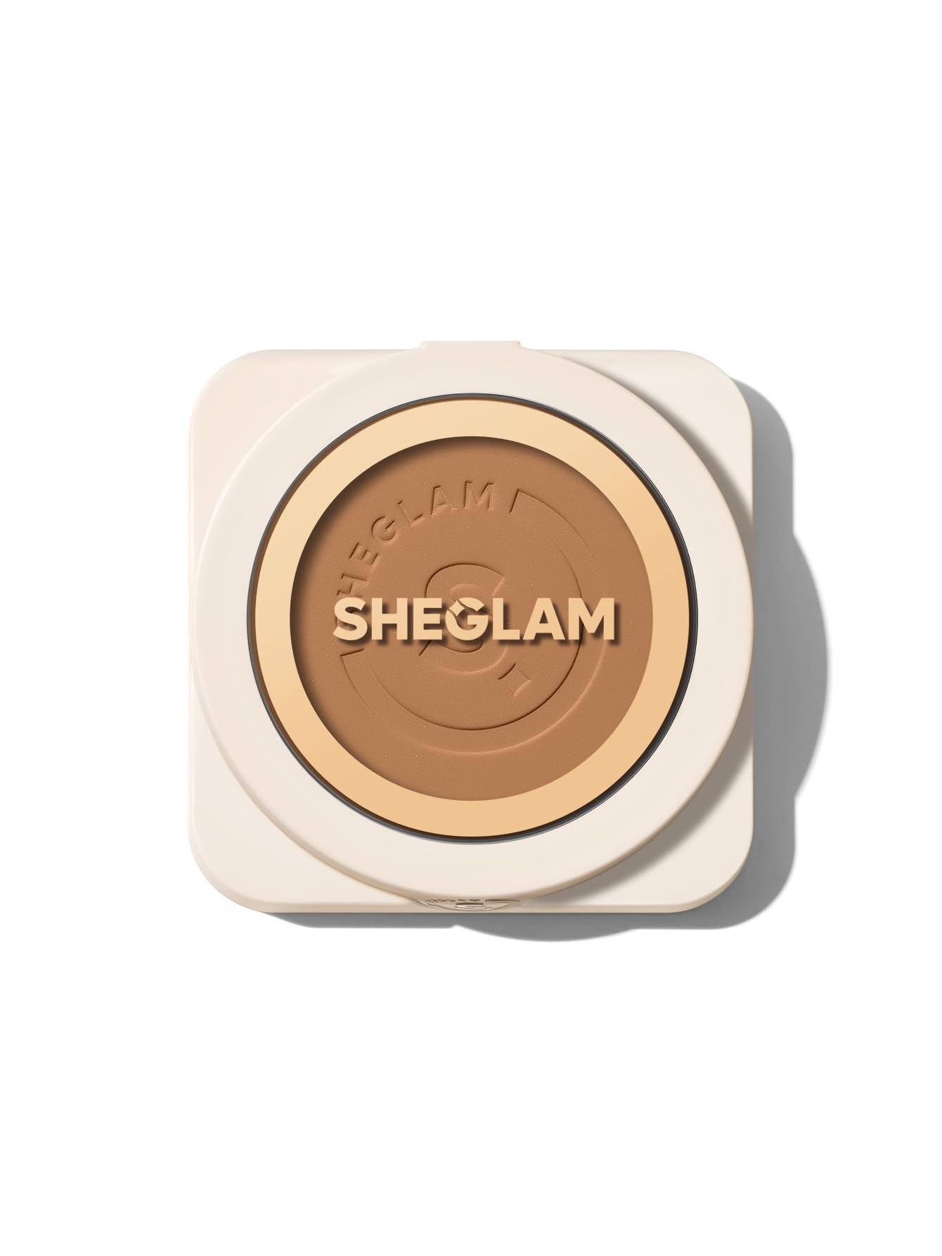 SHEGLAM SHEGLAM SKin-Focus Full Coverage Powder Foundation Oil-Control Lightweight Face Pressed Powder Makeup-Saddle
