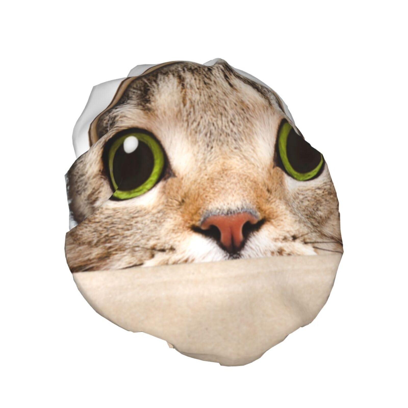 PAILON Funny Cat Large Shower Cap For Women Men Reusable Shower Caps Waterproof Shower Cap For Braids & Long Hair shower bonnet with PEVA lined&Elastic Band Fashion showercap