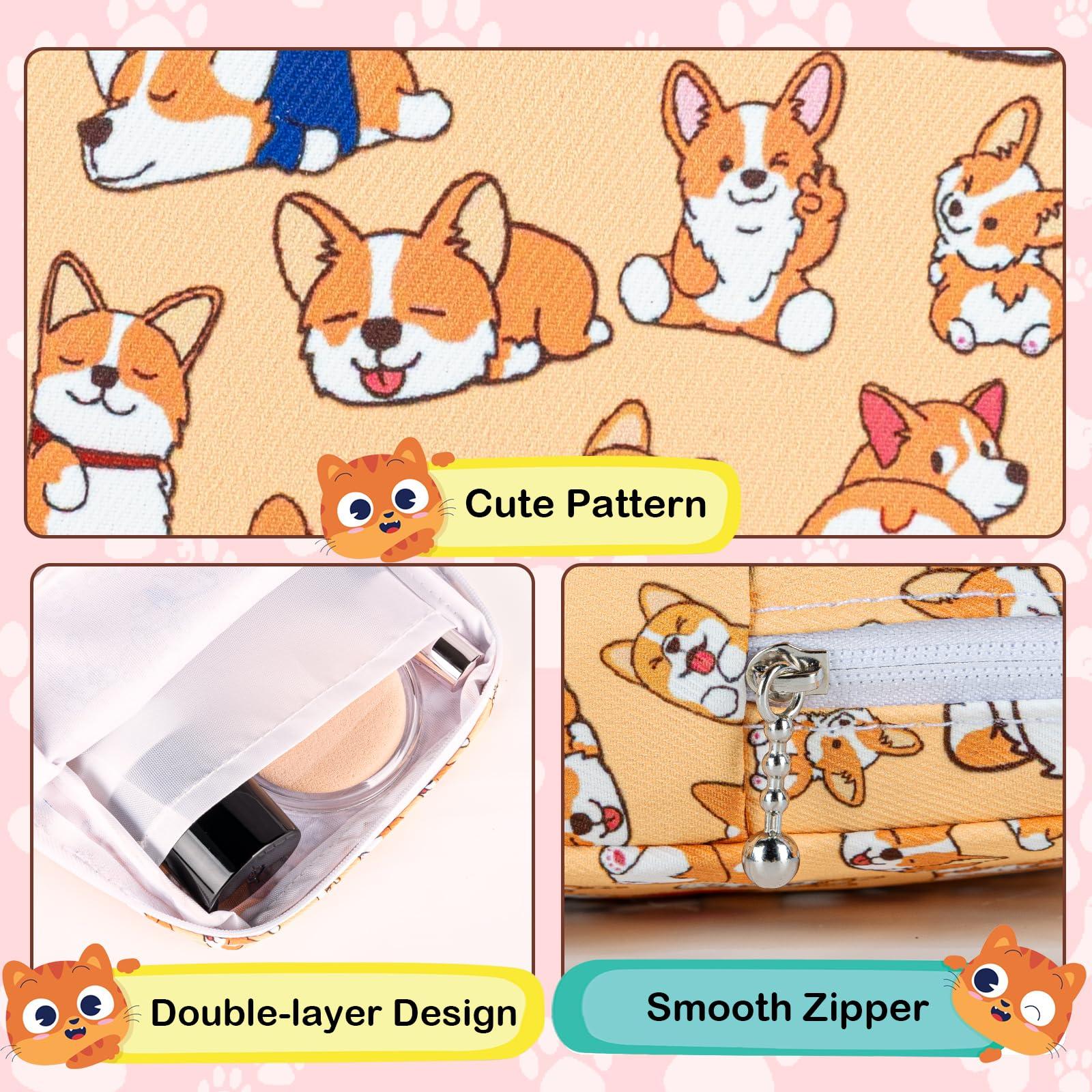 Likesing Likesing Period Bag Pouch, Canvas Sanitary Napkin Storage Bag for Girls Womens, Portable Sanitary Napkin Period Pad Pouch Bag for Purse, Small Make Up Bags(Blue Cat N0461)