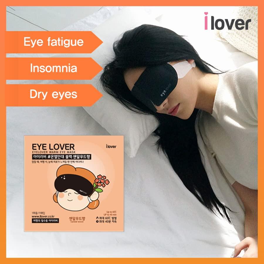 I lover Ilover Eye Mask for Sleeping sandalwood Scent 10 Sheet Warm Steam, Traveling, Relaxing and Tiredness Instantly Warm Helps Eye injuries, relieves dry eyes.