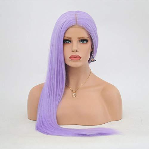SSJFZM Glueless Synthetic Lace Front Wigs Long Straight Purple Wigs For Black/White Women High Temperature Hair Wigs 18inches