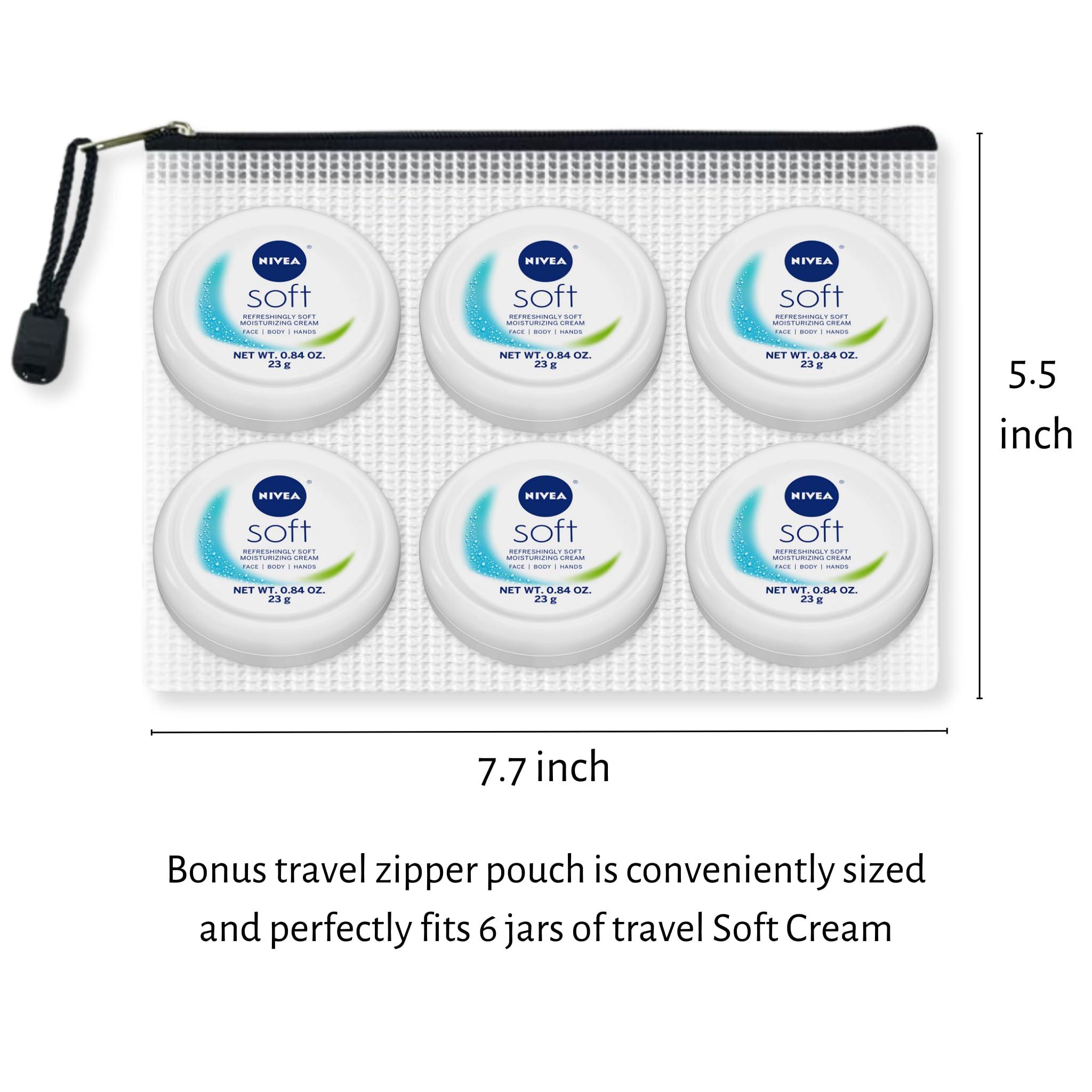 TINY SEED TINY SEED 6-Pack Travel Kit: Soft Cream Travel Size (0.84 oz each). Soft Moisturizing Cream for Face, Hands, and Body. Includes Complimentary Travel Zipper Pouch.