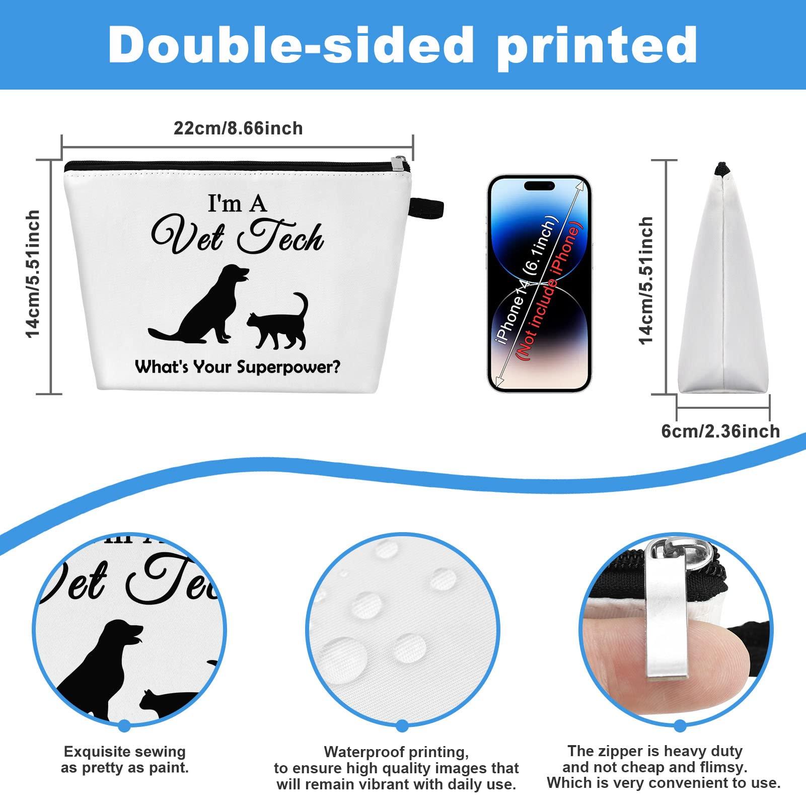 Mikela Vet Tech Gift Makeup Bag Veterinarian Appreciation Gift Thank You Gift for Vet Tech Cosmetic Bag Veterinary Student Graduation Gift Christmas Birthday Gift for Veterinarian Vet Tech Travel Pouch