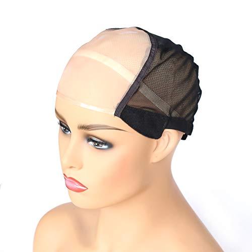 BTWTRY BTWTRY 5x5.5inch MONO Wig Caps for Making Wigs with Adjustable Strap 1pc Monofilament Wig Cap DIY Wigs Black Dome Weaving Mesh Wig Cap for Women and Girls (1pc, Small)