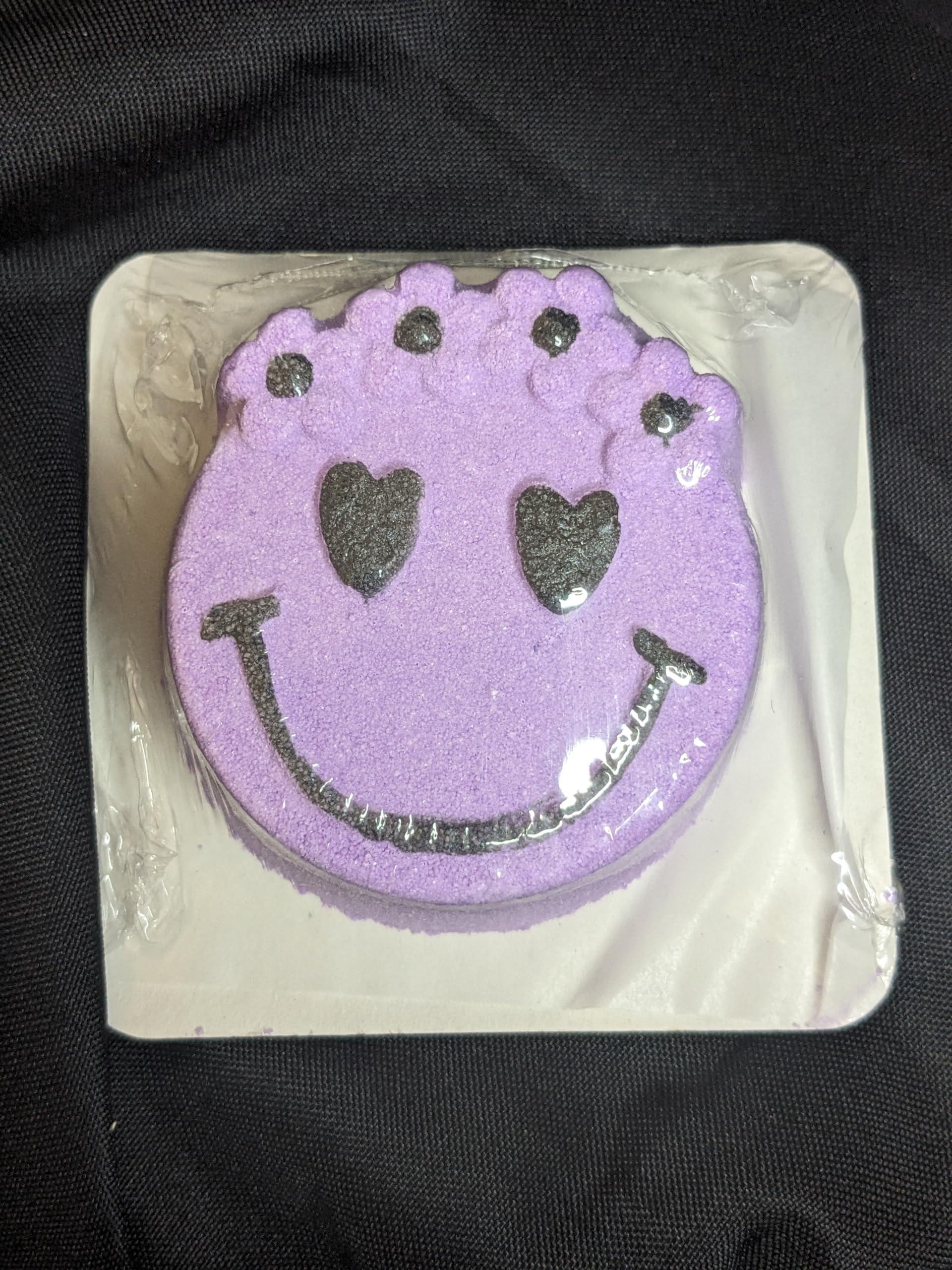 Bomb Treatments Smiley Face Flower Crown Bath Bomb (Lavender), 1 Count (Pack of 1), Purple