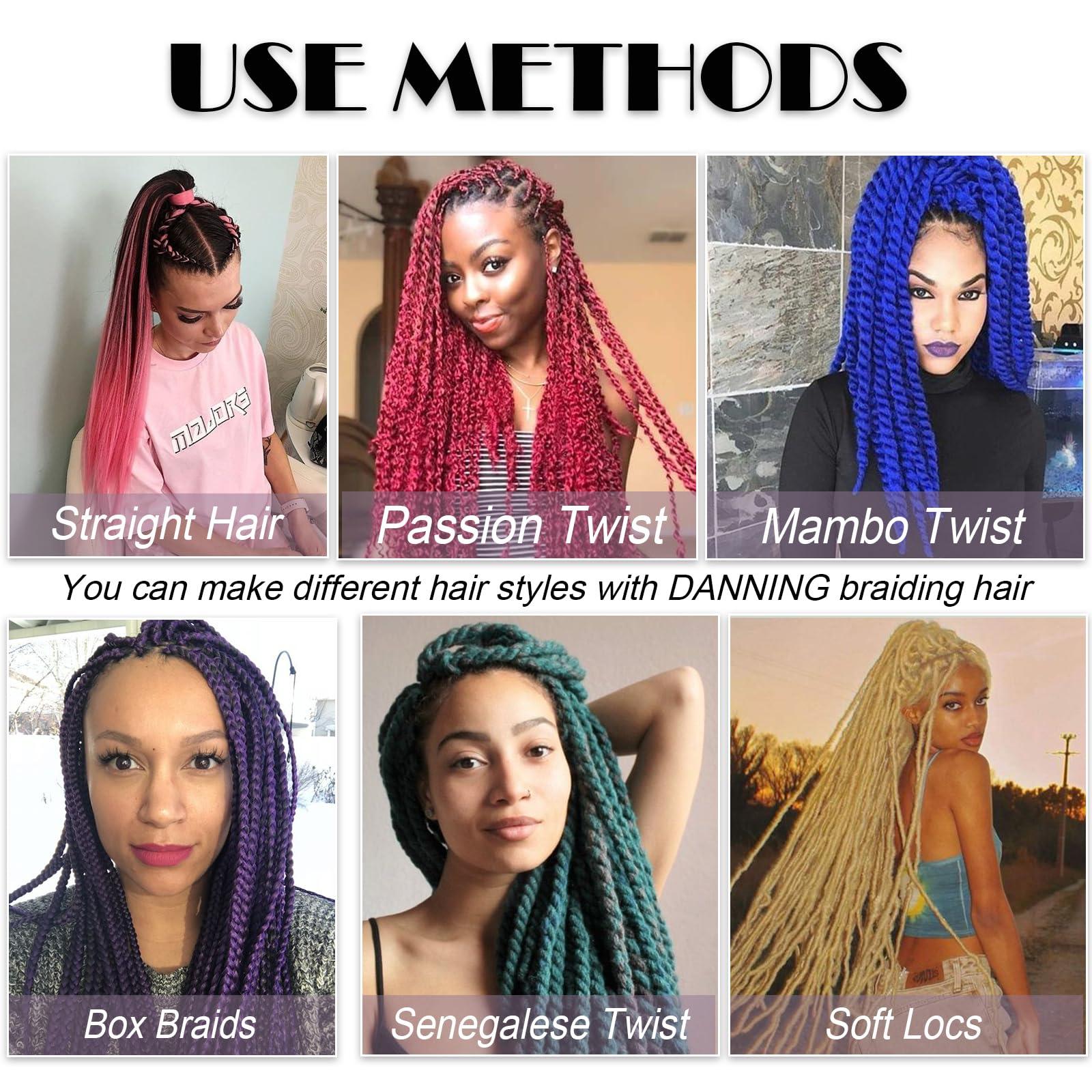 DAN NING Baby Blue Pre Stretched Braiding Hair 30 Inch Box Braid Hair Extensions 3 Packs Yaki Texture Pre Feathered Braids Hair Easy to Use for Summer