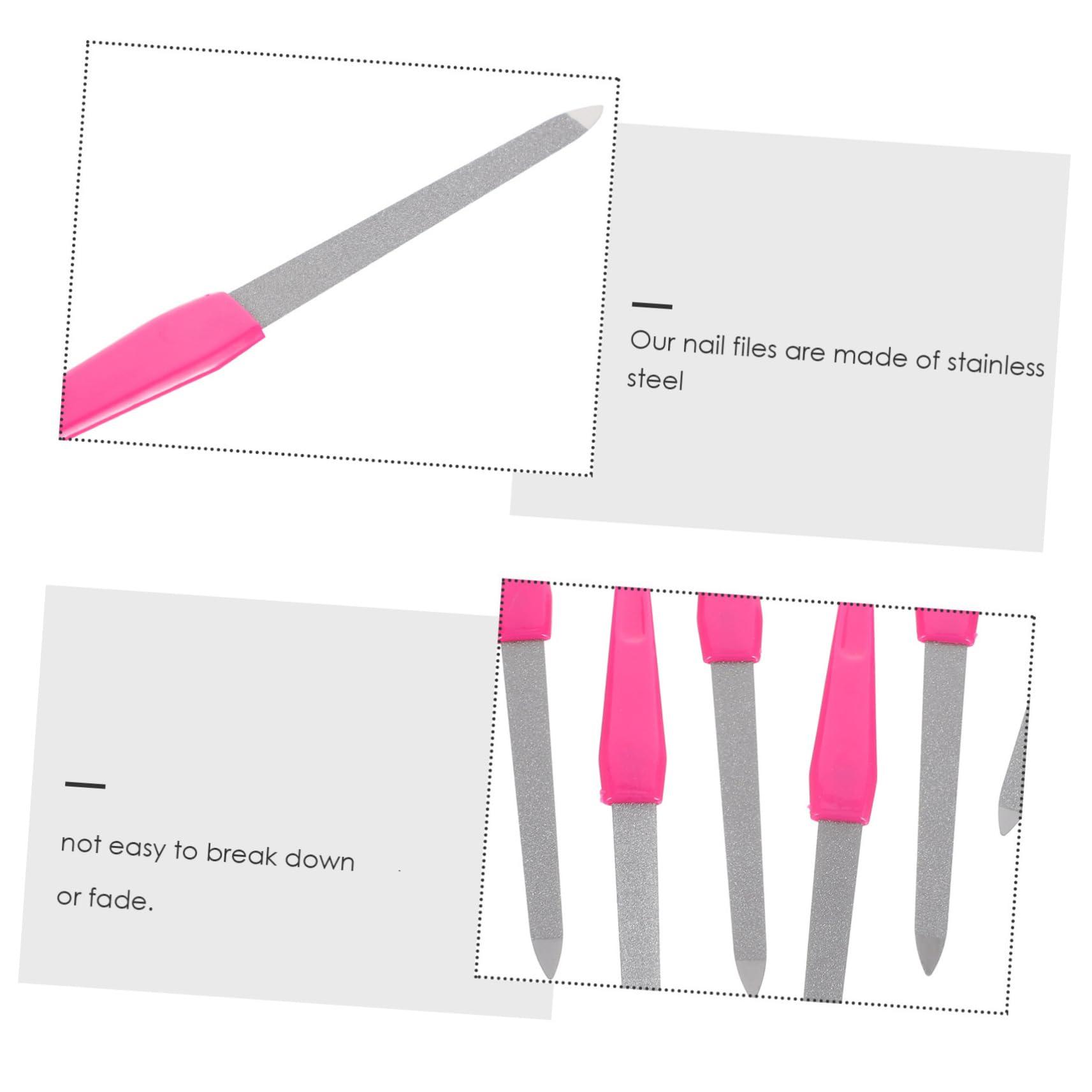 WOONEKY WOONEKY Nail File and Buffers Set 10pcs Boards for Nails Double-Sided Fingernail Files for Acrylic Nails Metal Nail Files for Natural Nails Nail File Kit Rose