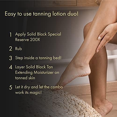 Millennium Tanning Products Millennium Tanning Solid Black 200X Tanning Lotion & Tan Extender Lotion, 13.50 & 18.25 Fluid Ounces