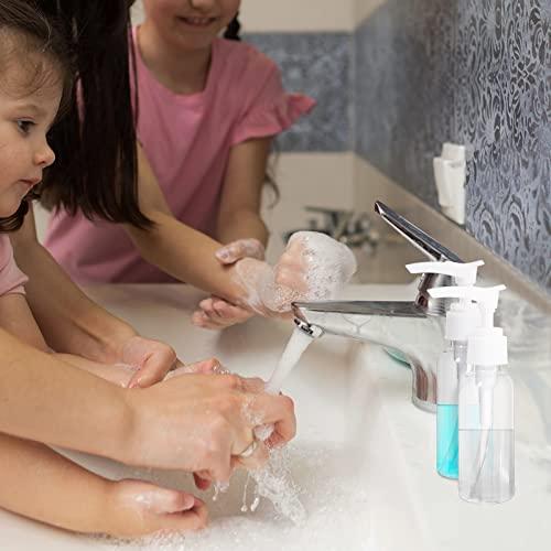 Sliverdew 4 Pack Transparent Travel Bottles Empty Plastic Pump Bottles Dispenser Clear Mini Hand Soap Dispenser Foamer Bottle Refillable Travel Pump Bottle for Lotion, Liquids, Toiletries, Shampoo 50ml 1.7oz