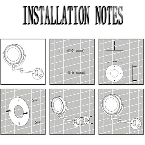 KWEE KWEE LED Makeup Mirror Wall Mount 10x Magnification, Double Sided Magnifying Makeup Mirrors with Lighted, 8.5 inch Extension - for Bathroom Shaving Gold Finish