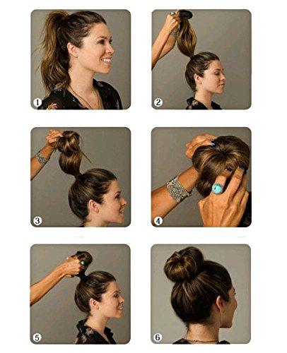 AnHua AnHua 1PC Hair Styling Tool Hair Bun Ring Donut Extra- Large 10cm Former Doughnut Shaper Ring Styling Roll Updo (Black)