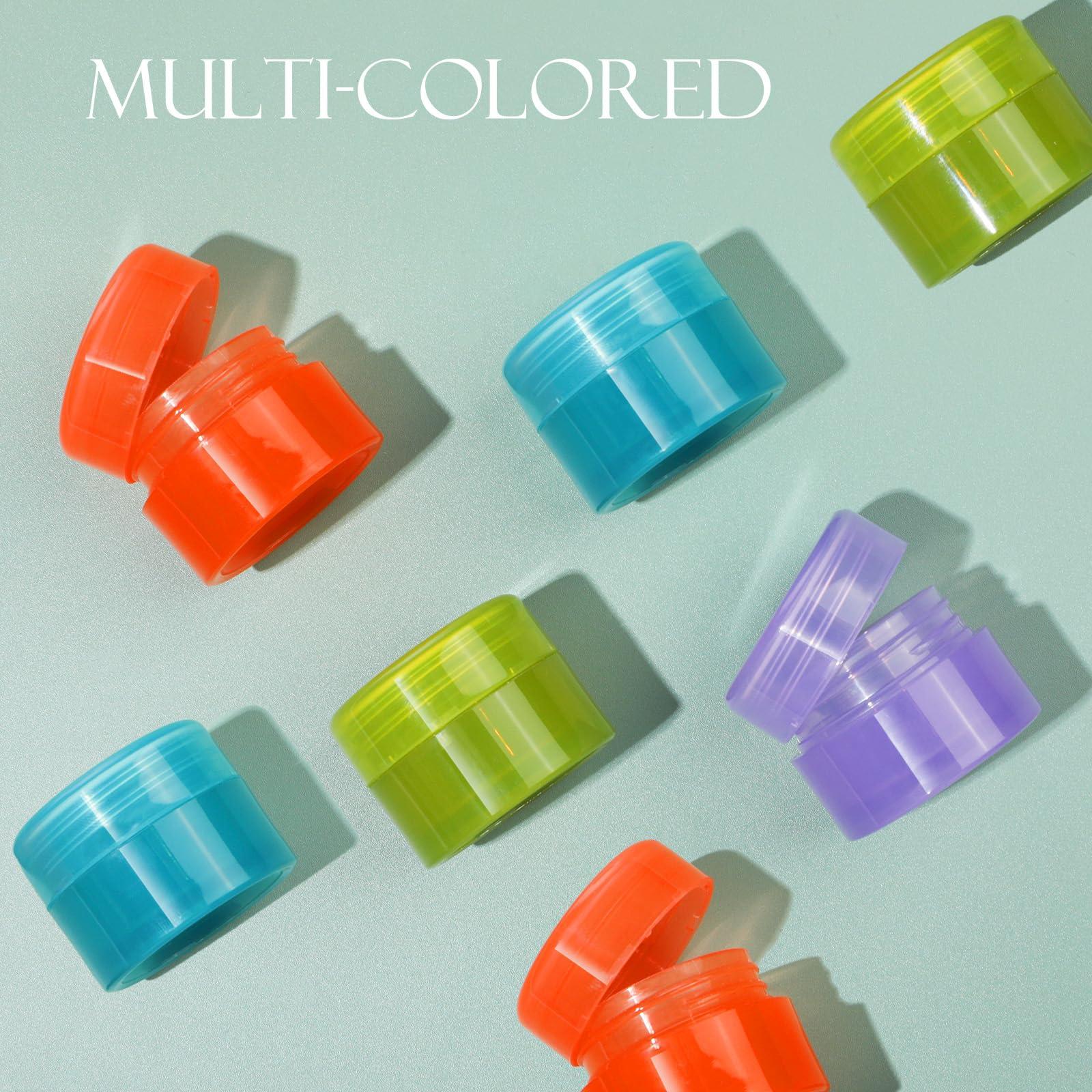 RONRONS RONRONS 10G/10ML Small Travel Containers Jars Mini Sample Containers with Lids Empty Plastic Travel Jars for Lip Balm Salves Creams Lotions Makeup Cosmetics Nail Accessories (8*styleA)