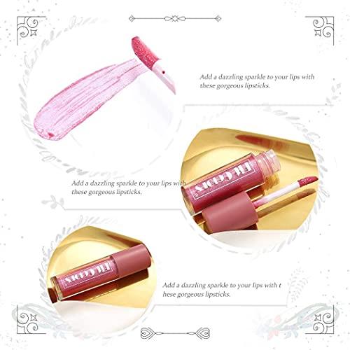 Edanta Edanta Glitter Liquid Lipstick Shimmer Lip Gloss Moisturizing Lipsticks Velvet Lipglaze Cosmetic for Women and Girls Pack of 1 (Pink 05)