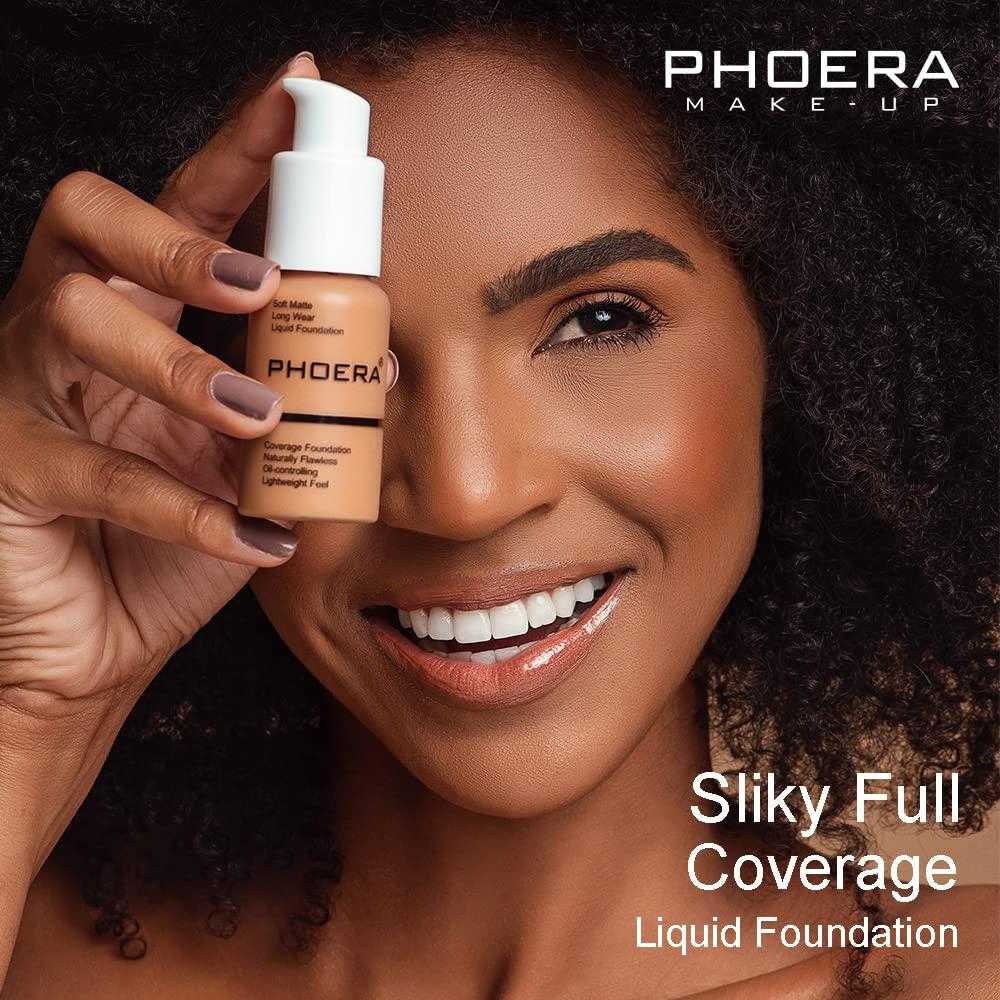 Phoera Phoera Full Coverage Foundation Soft Matte Oil Control Concealer 30ml Flawless Cream Smooth Long Lasting (103 WARM PEACH)