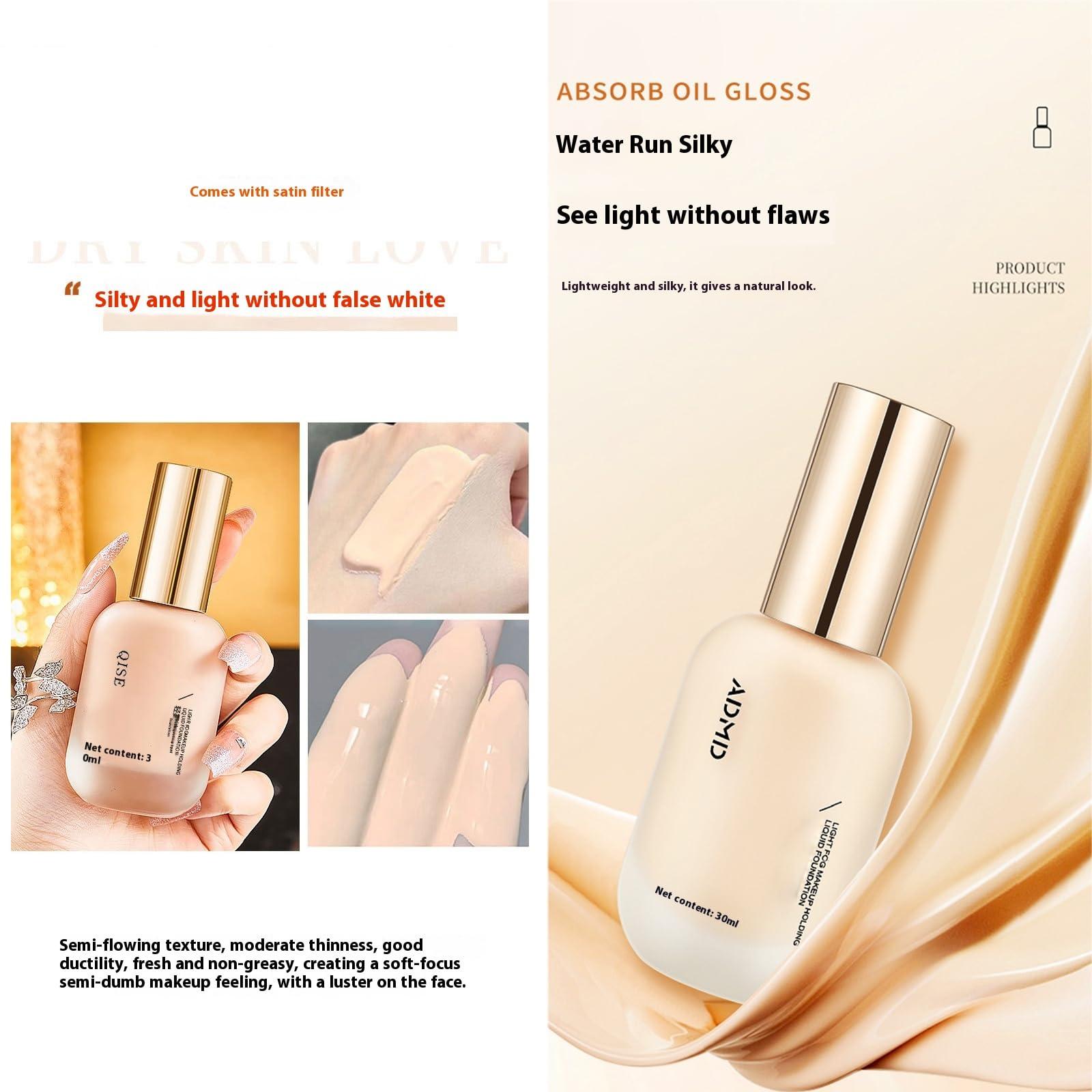 Zabernim Uodo Liquid Foundation, Uodo Moisturizing Light Foundation, Light And Long-Lasting Coverage for All Skin (Ivory white)