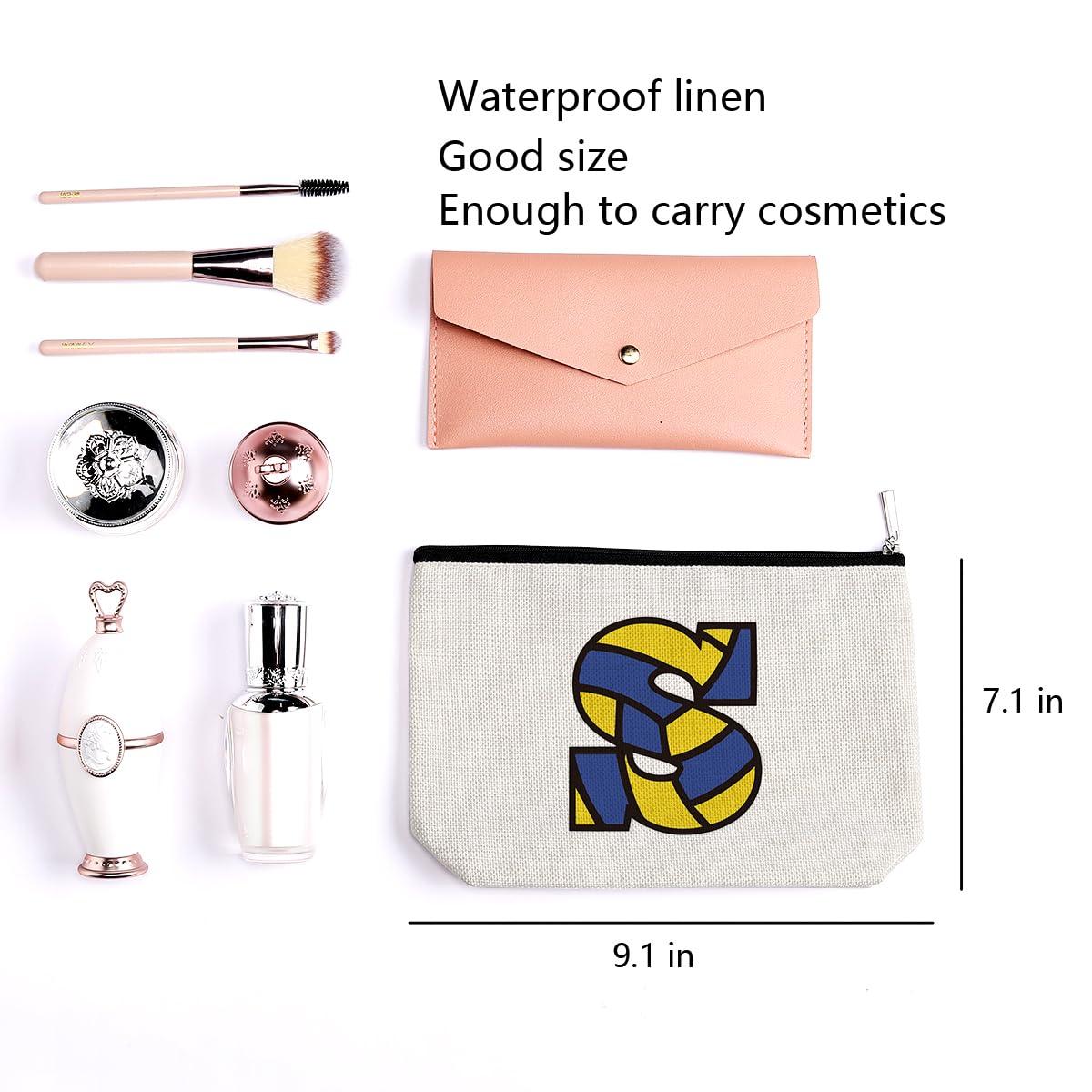 LONGXIN LONGXIN Volleyball Gifts Initial A-Z Personalized Makeup Bag Monogrammed Cosmetic Bags Toiletry Pouch Volleyball Lovers Gifts for Teen Girls Women Friends Coach Players Volleyball Team Gifts (S)